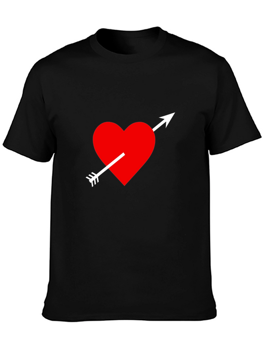 Heart Arrow T-Shirt - Black Cotton Blend Graphic Tee