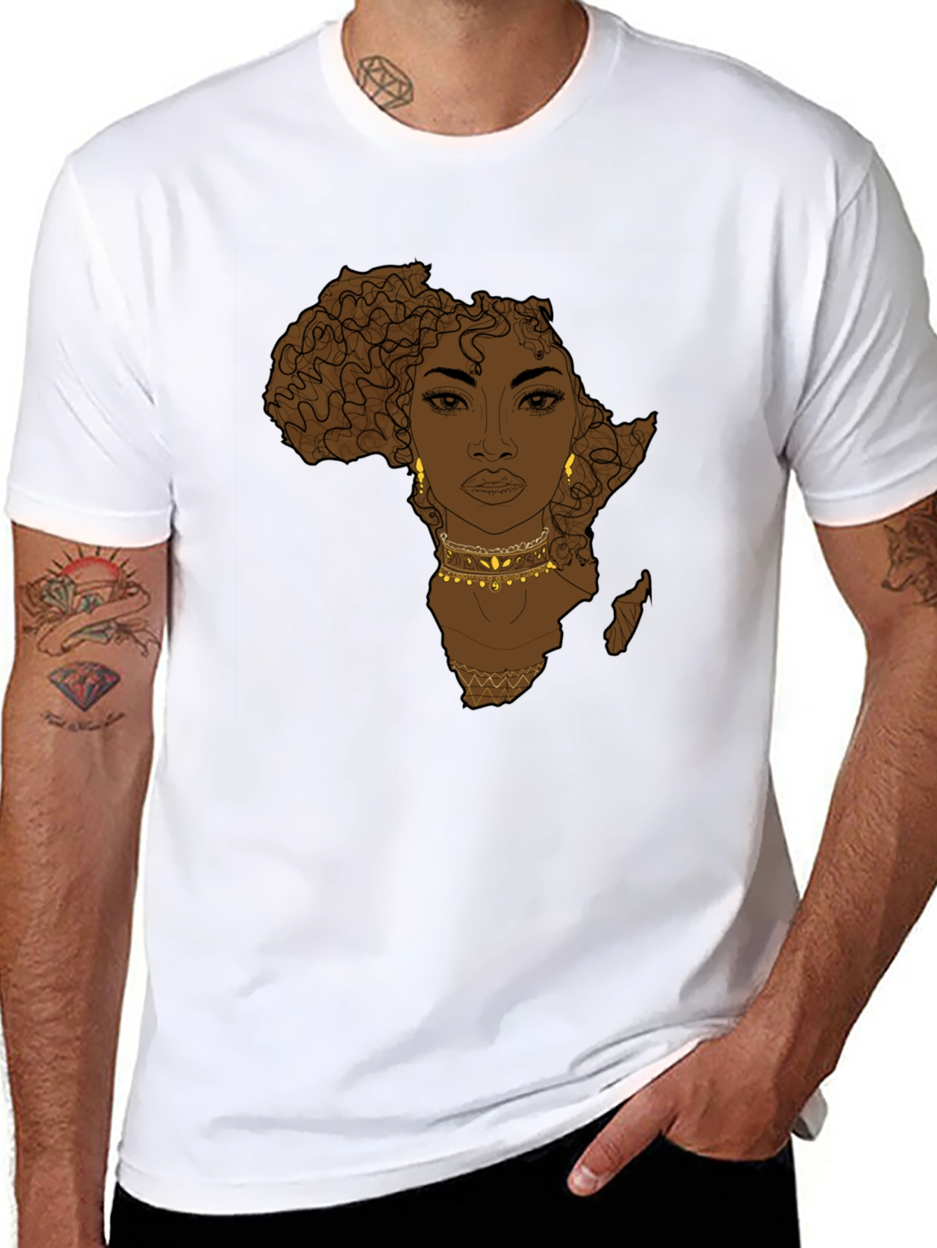 Africa Woman Graphic Tee - Black Unisex T-Shirt