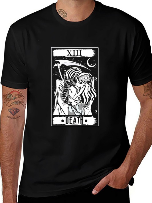 XIII Death Tarot Card Graphic Print Black T-Shirt