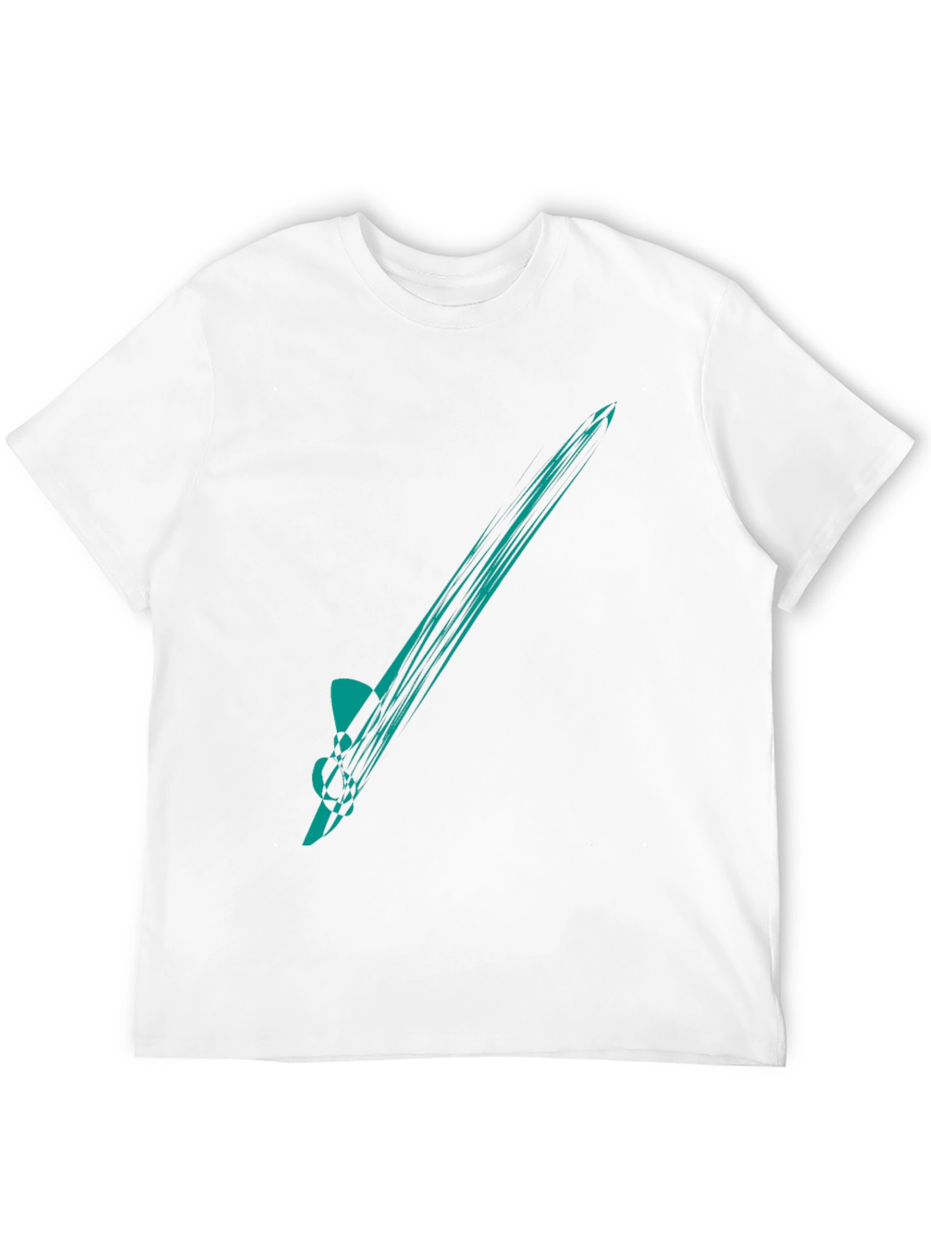 Abstract Teal Graphic Tee - Mens Black T-Shirt