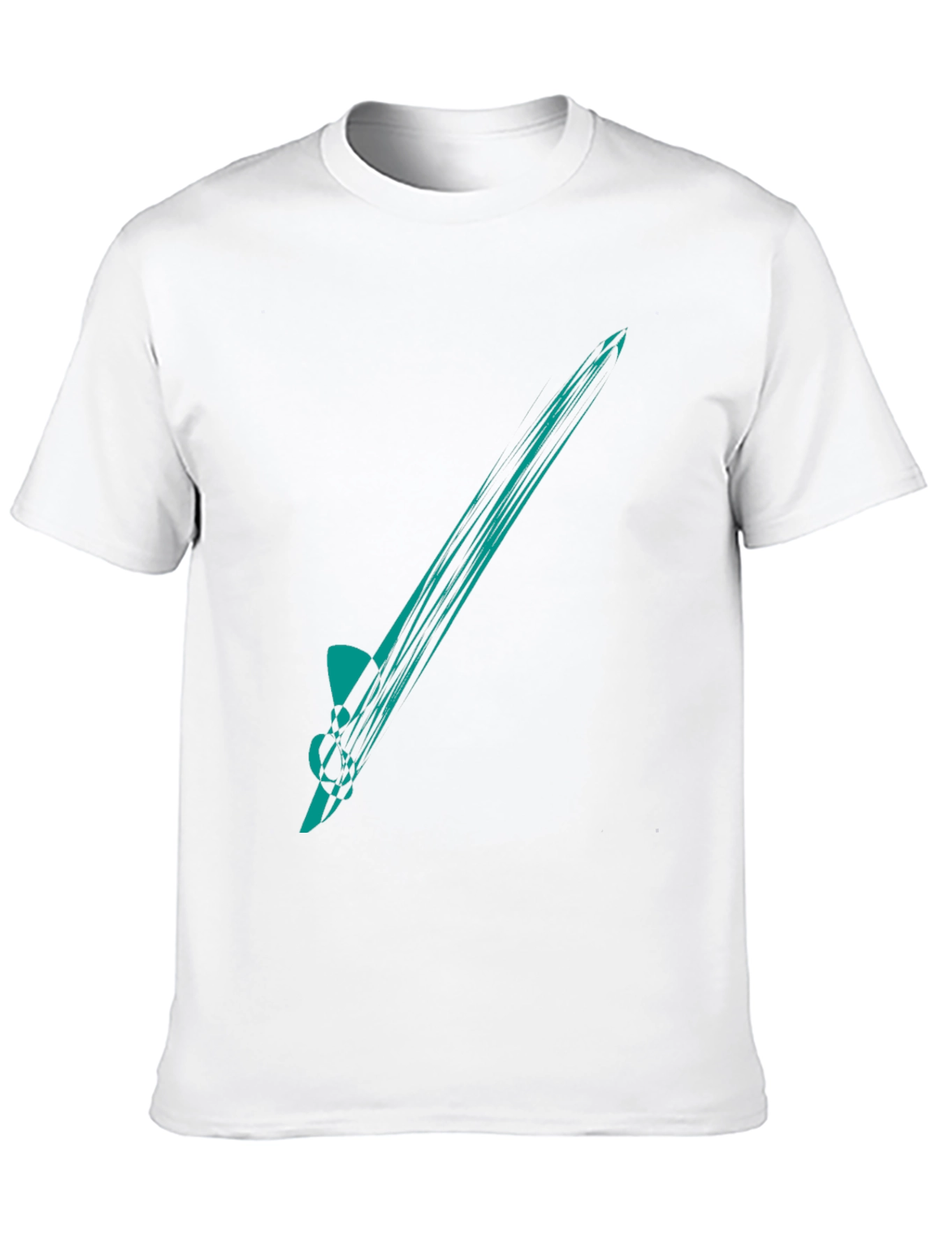 Abstract Teal Graphic Tee - Mens Black T-Shirt