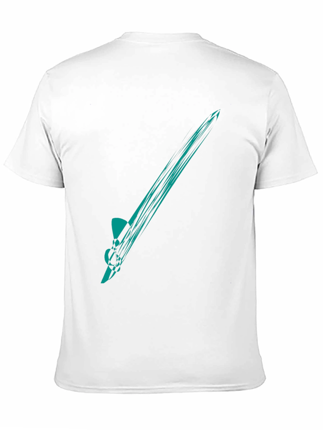 Abstract Teal Graphic Tee - Mens Black T-Shirt