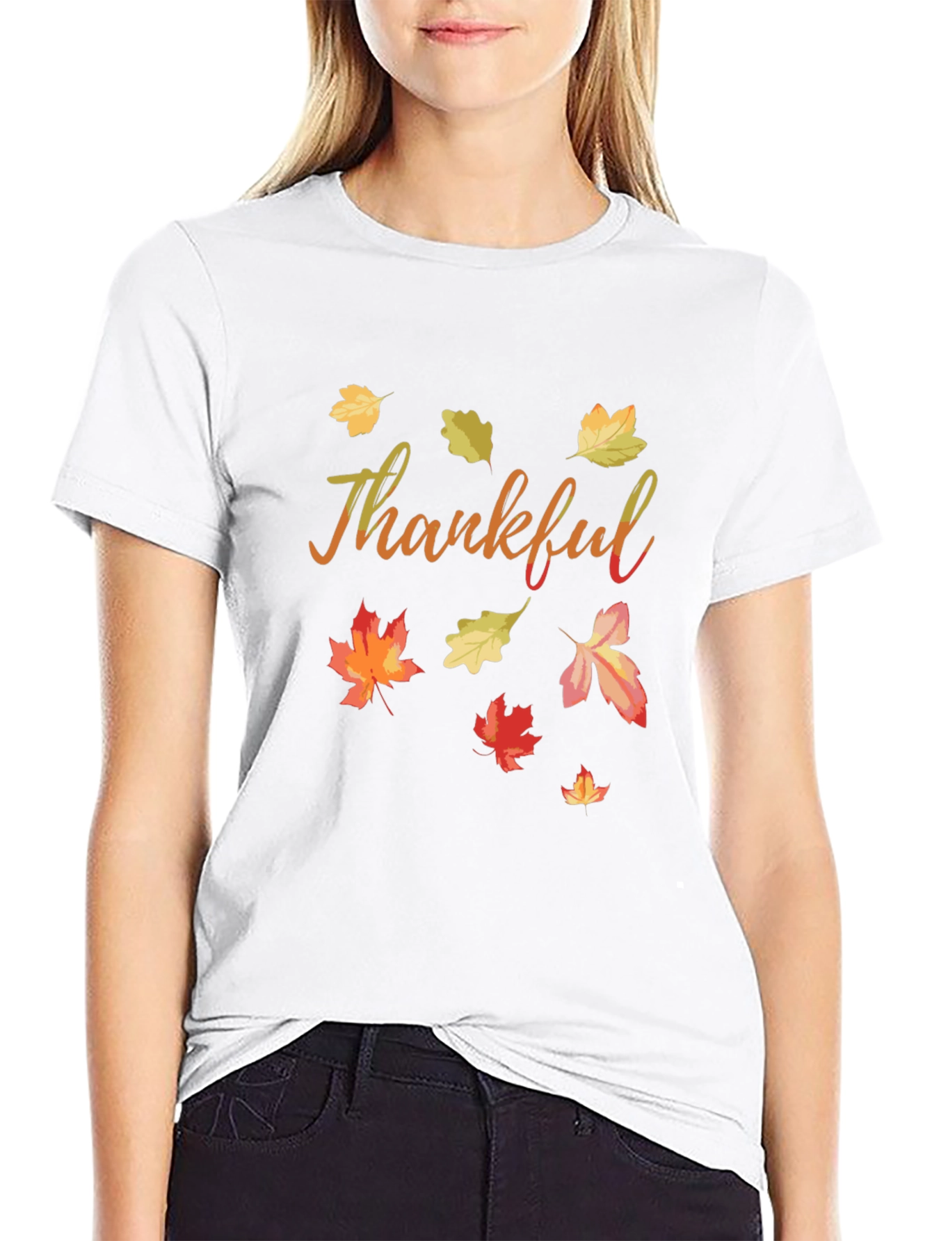 Thankful Fall Leaves T-Shirt - Autumn Thanksgiving