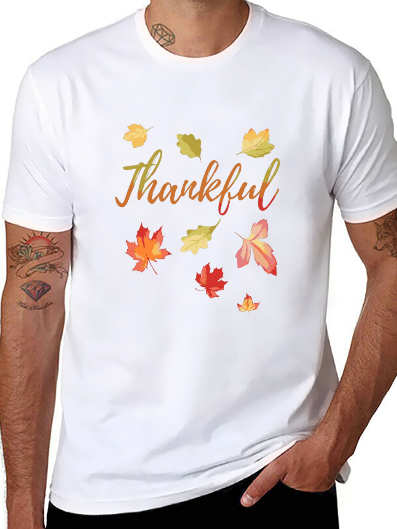 Thankful Fall Leaves T-Shirt - Autumn Thanksgiving
