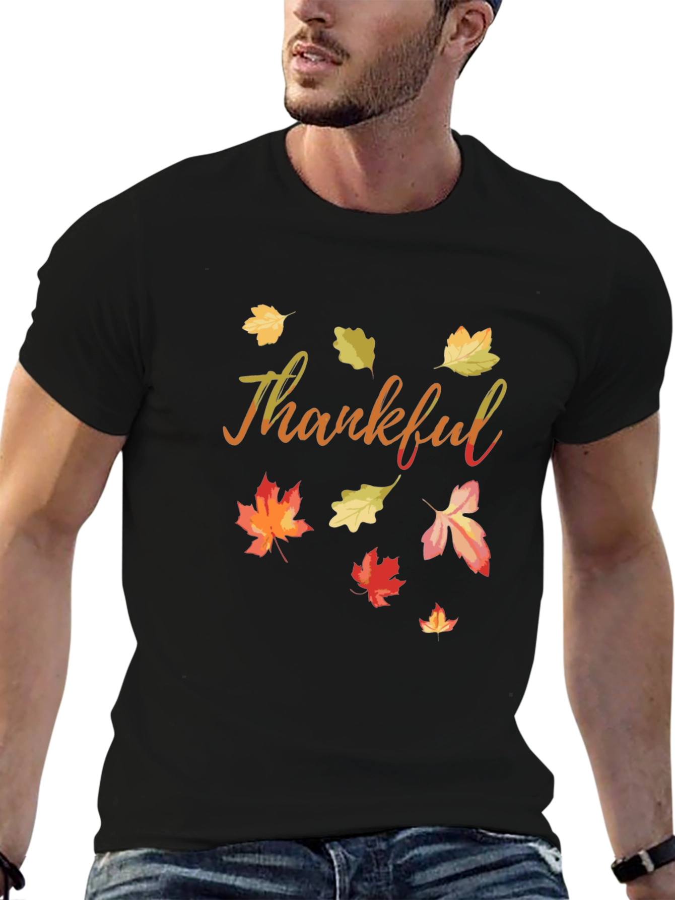 Thankful Fall Leaves T-Shirt - Autumn Thanksgiving