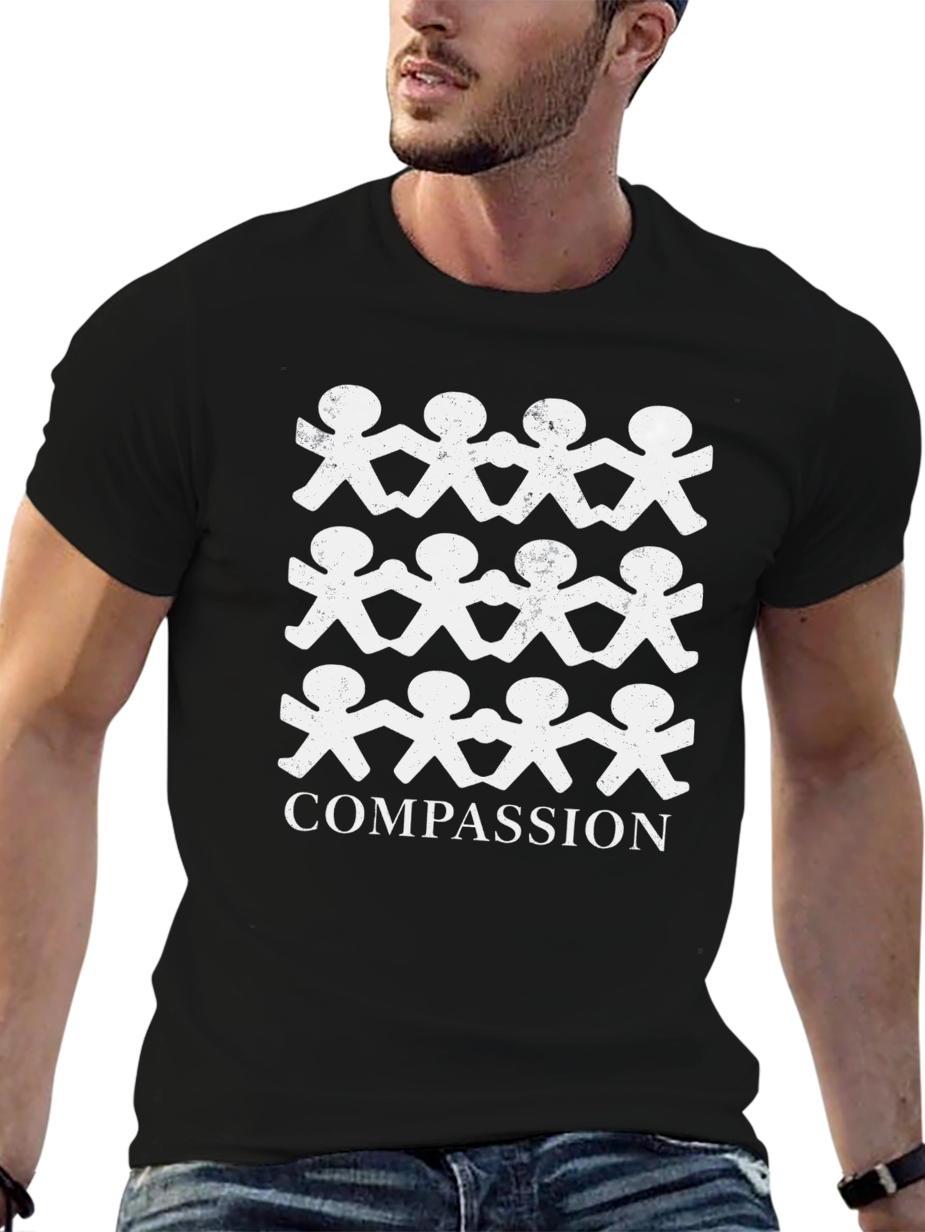 Compassion Graphic Tee - Black Cotton T-Shirt