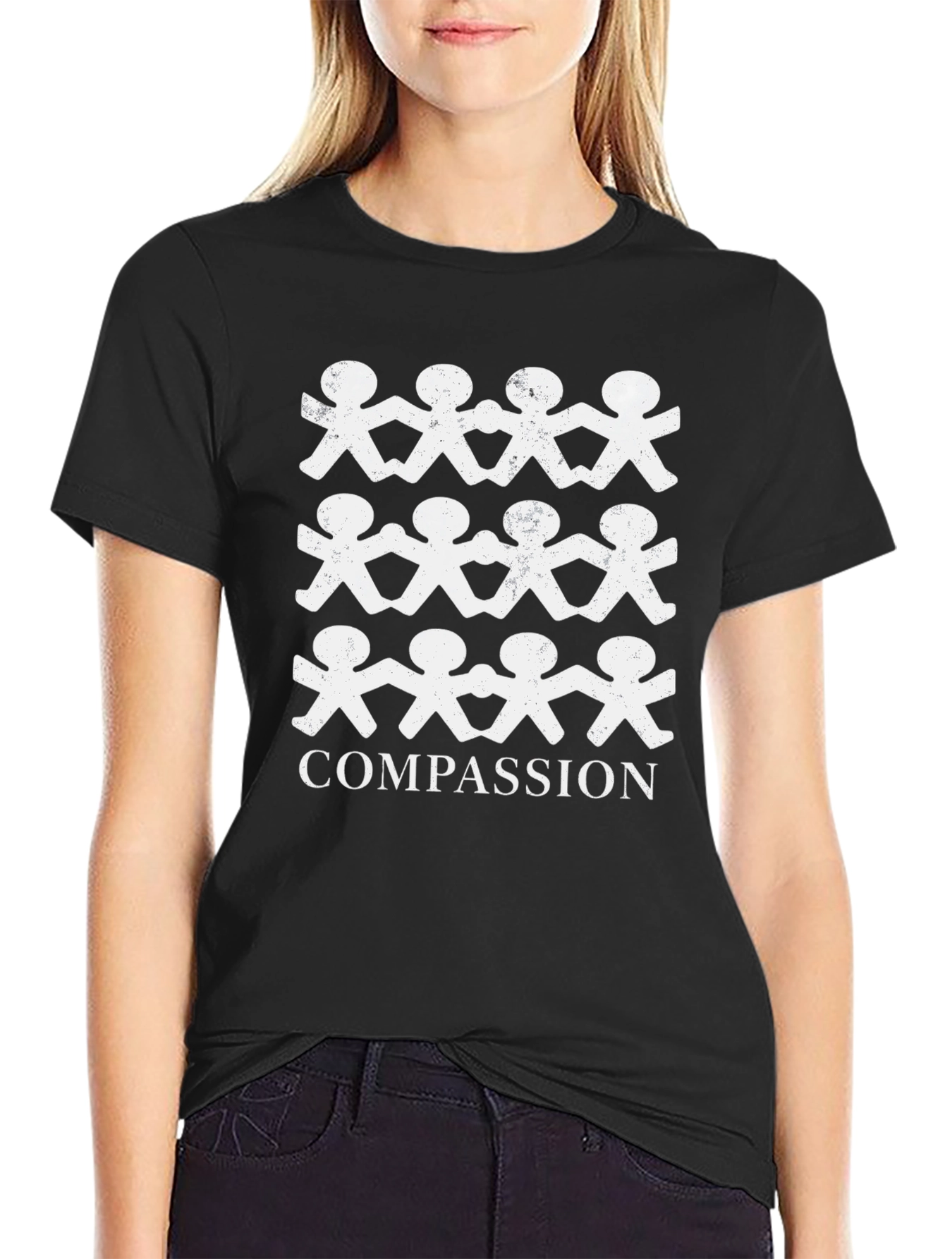 Compassion Graphic Tee - Black Cotton T-Shirt