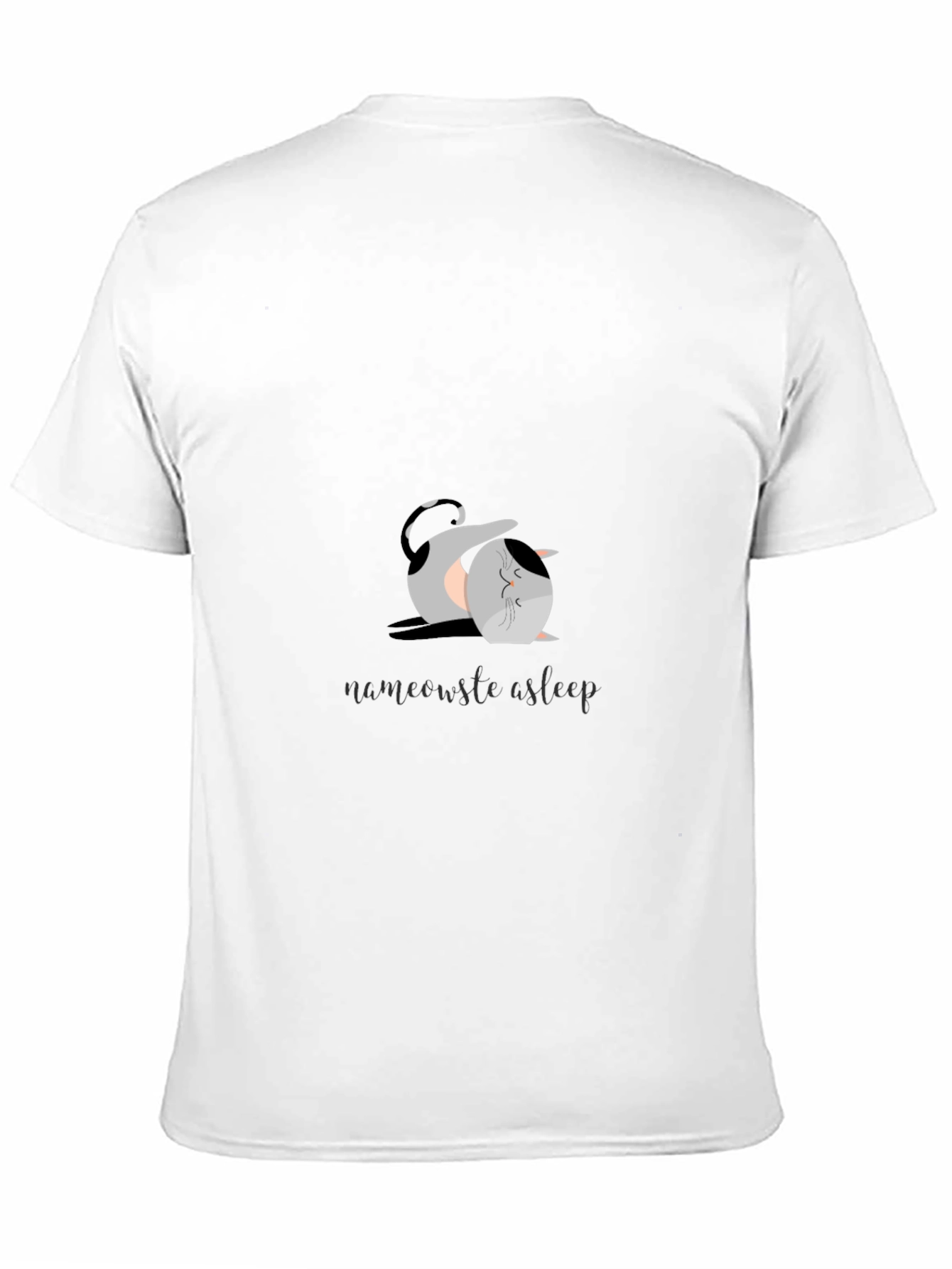 Namaste Asleep Cat Black T-Shirt