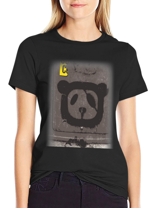Distressed Panda Graphic Tee - Black