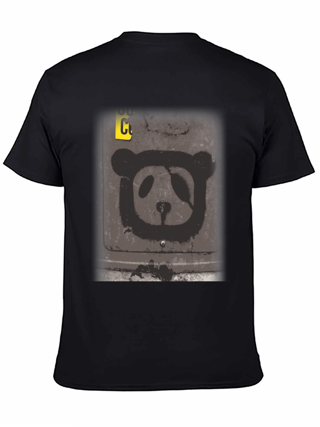 Distressed Panda Graphic Tee - Black