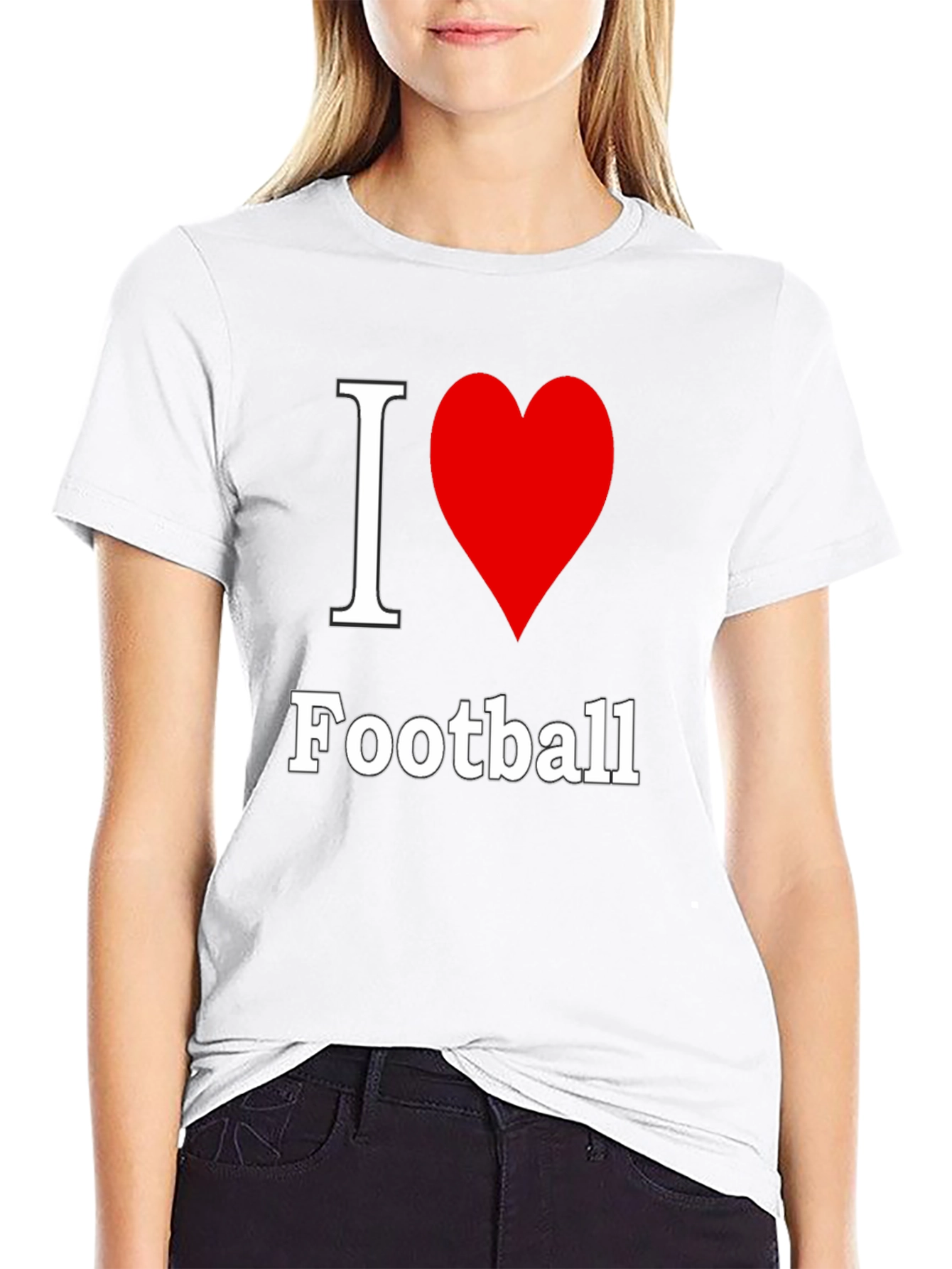I Heart Football T-Shirt - Stylish & Comfy