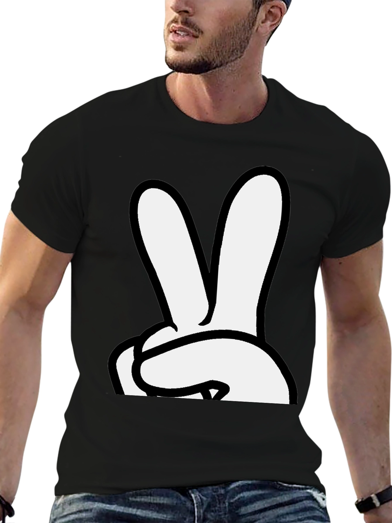 Peace Sign Hand Graphic T-Shirt