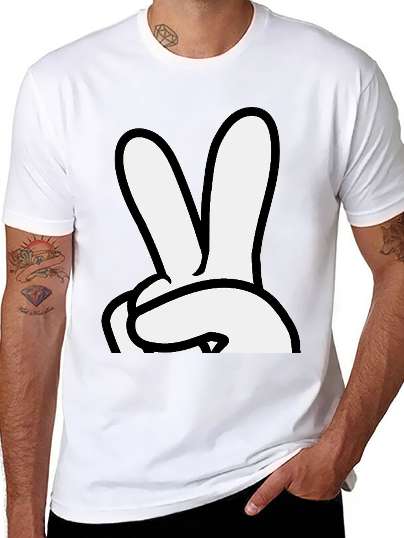 Peace Sign Hand Graphic T-Shirt