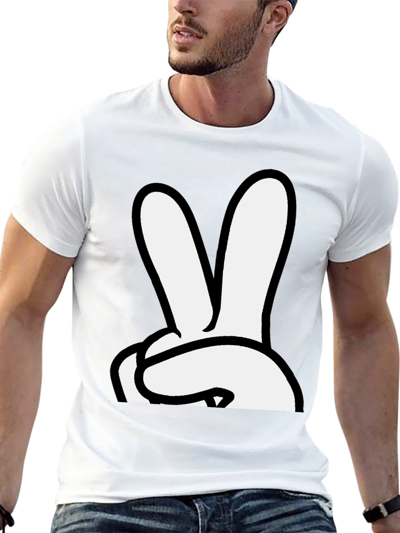 Peace Sign Hand Graphic T-Shirt