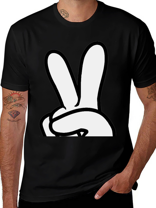 Peace Sign Hand Graphic T-Shirt