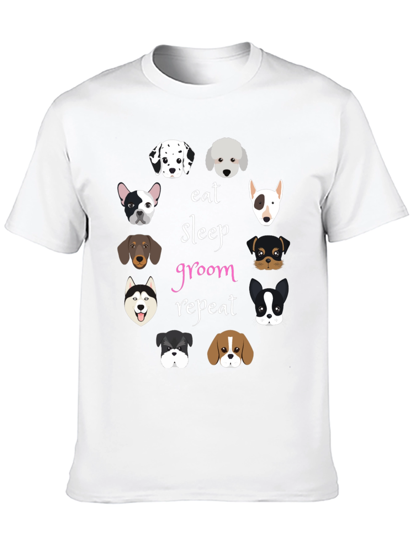 Eat Sleep Groom Repeat Dog T-Shirt
