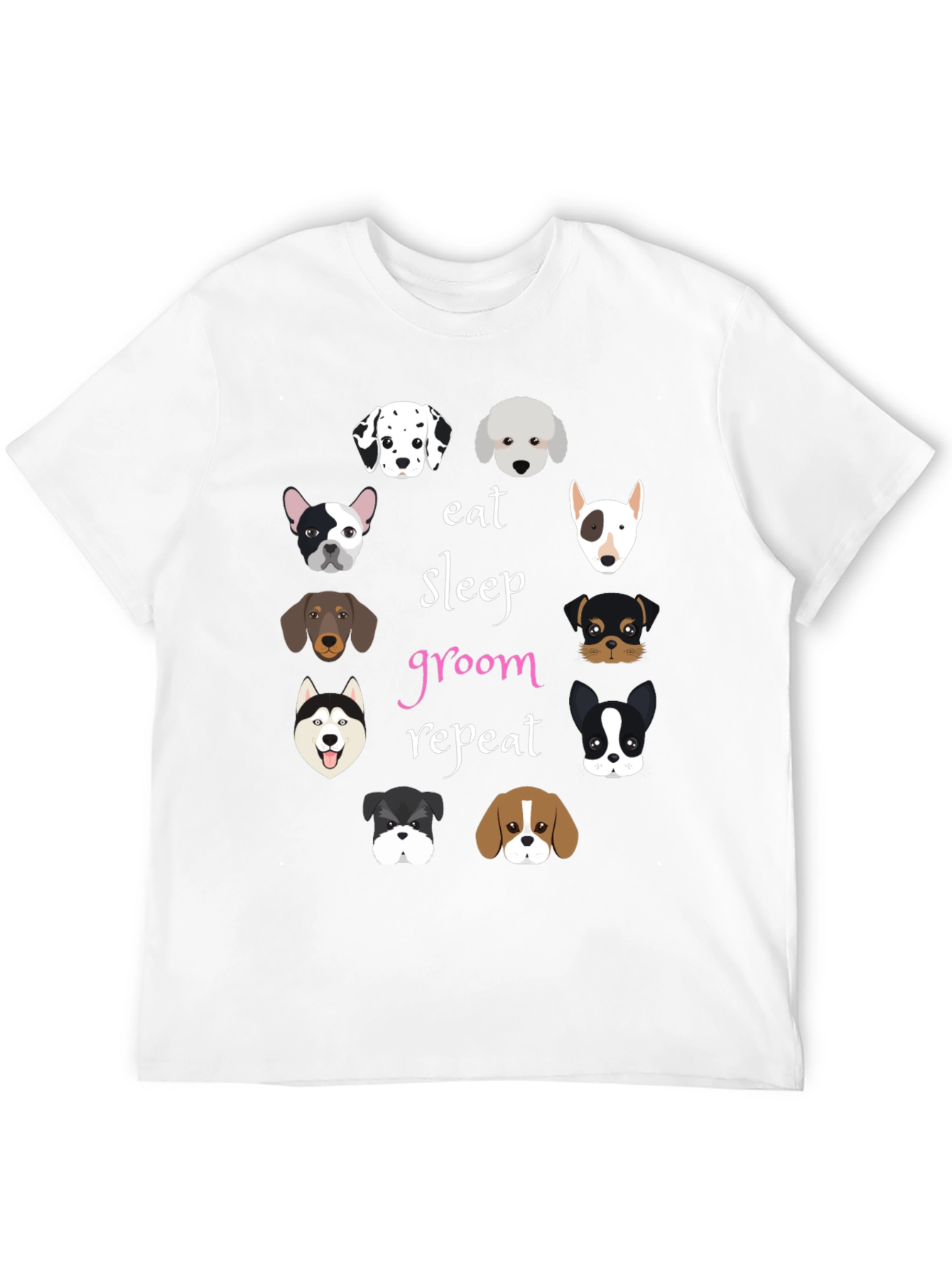 Eat Sleep Groom Repeat Dog T-Shirt
