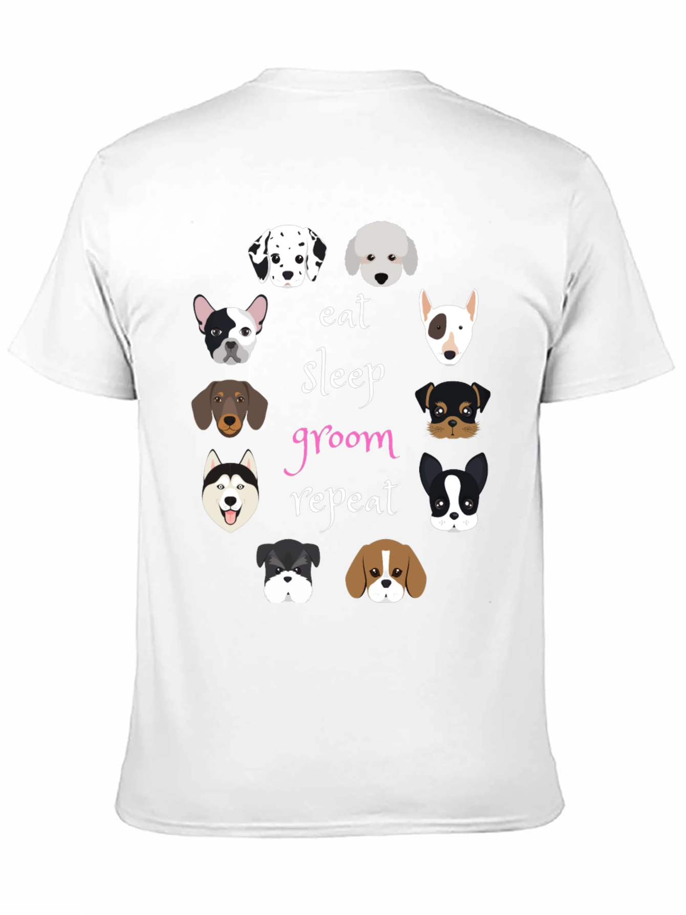 Eat Sleep Groom Repeat Dog T-Shirt