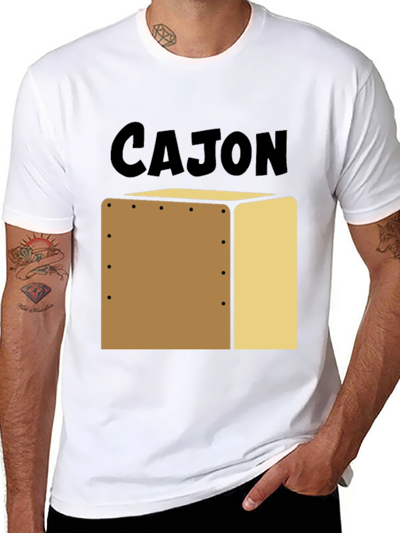 Cajon Drum Instrument T-Shirt - Percussion Music Tee
