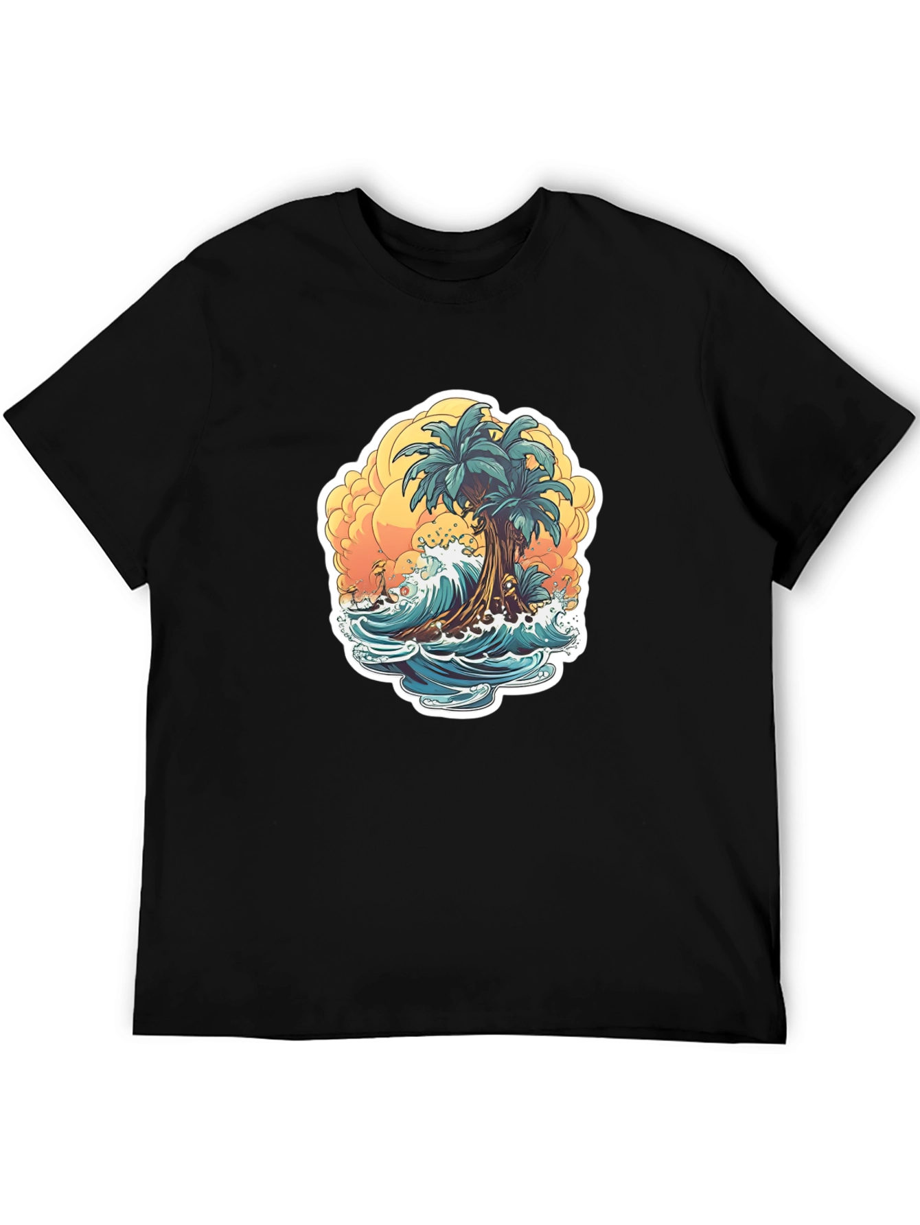 Tropical Beach Graphic T-Shirt - Island Vibes