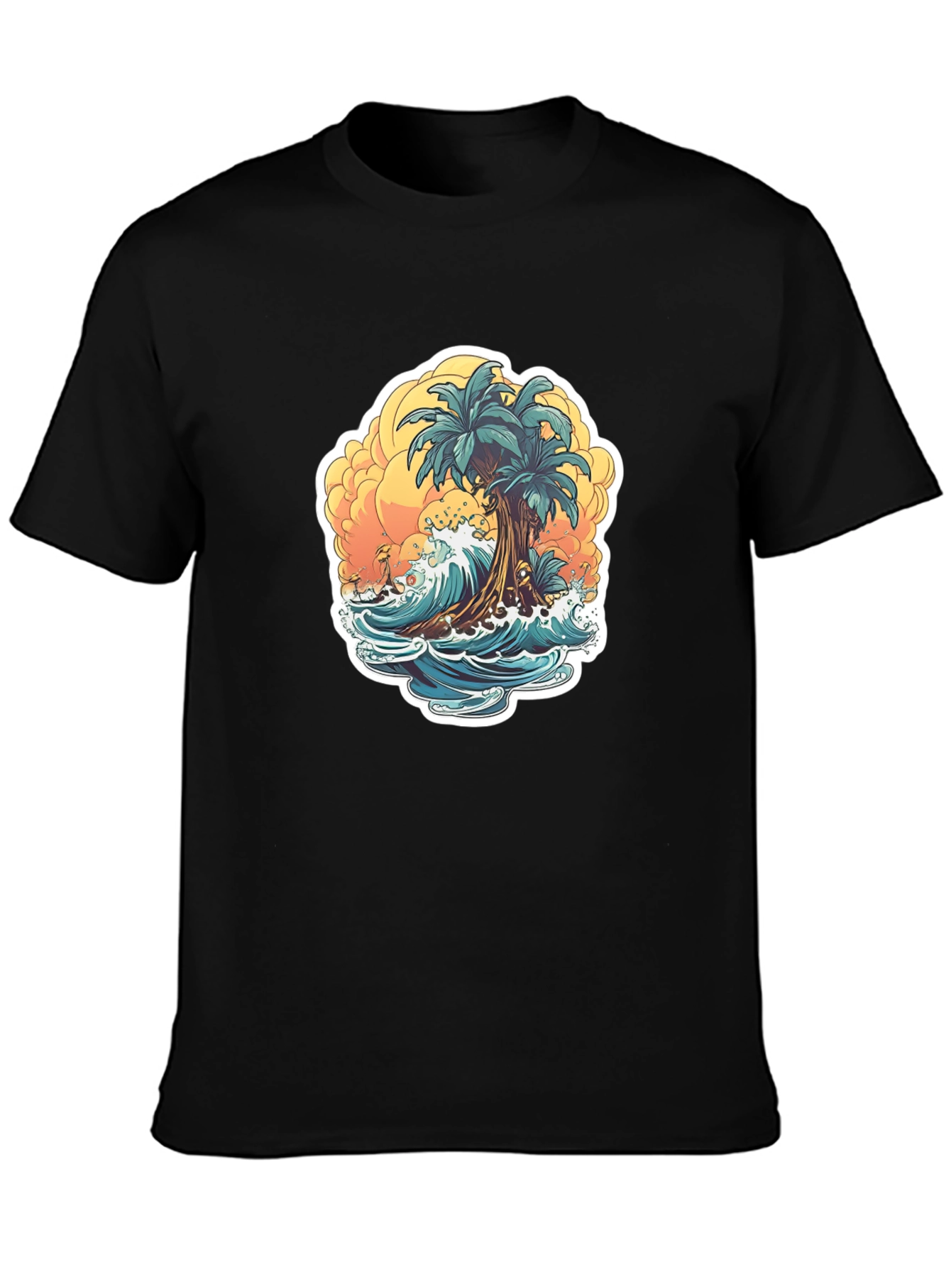 Tropical Beach Graphic T-Shirt - Island Vibes