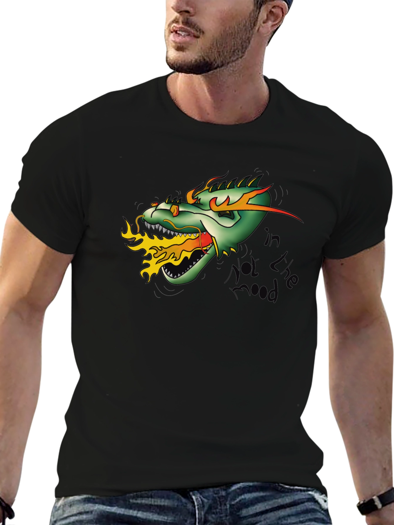 Dragon Fire T-Shirt - Mens Black Tee