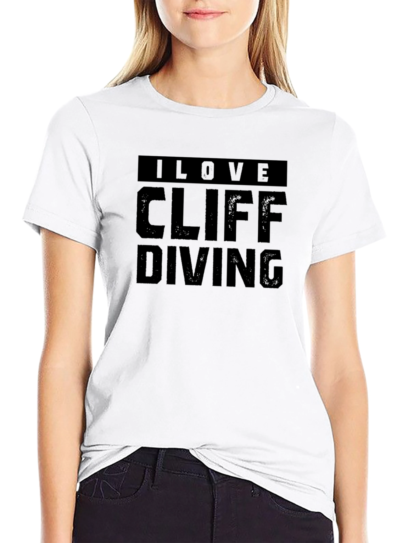 I Love Cliff Diving Black T-Shirt