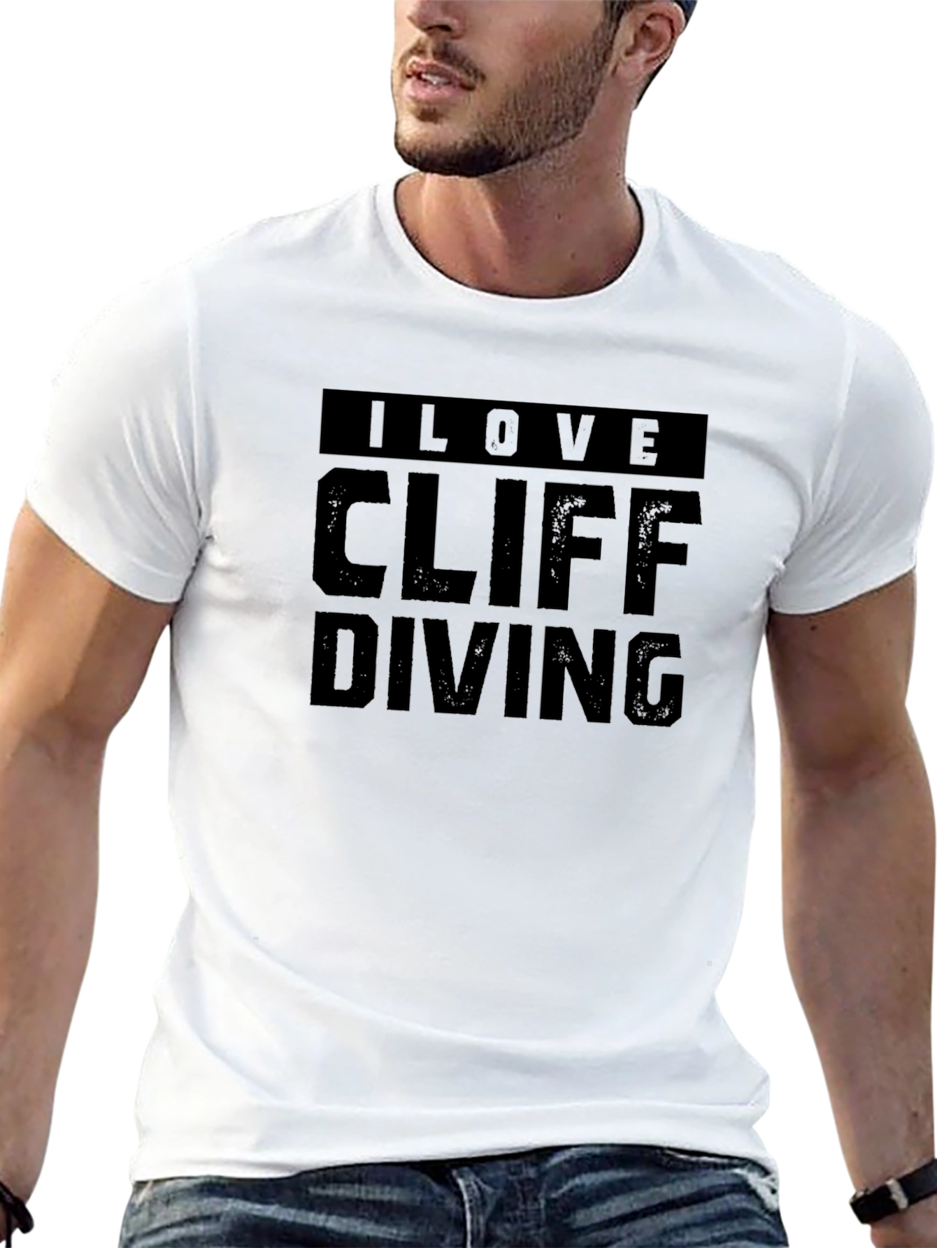 I Love Cliff Diving Black T-Shirt
