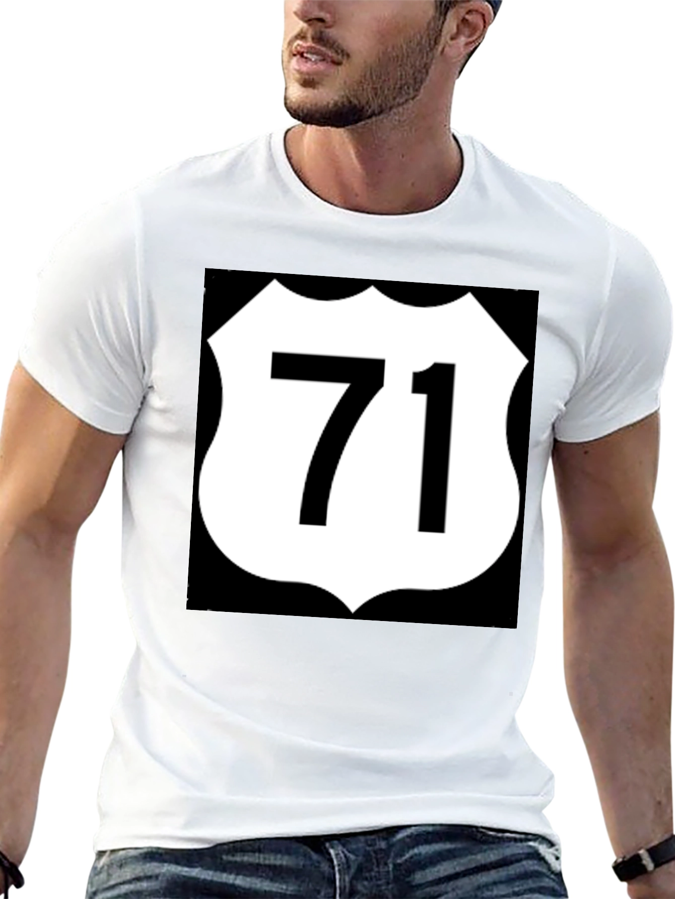 Route 71 Graphic Tee - Black Cotton Blend