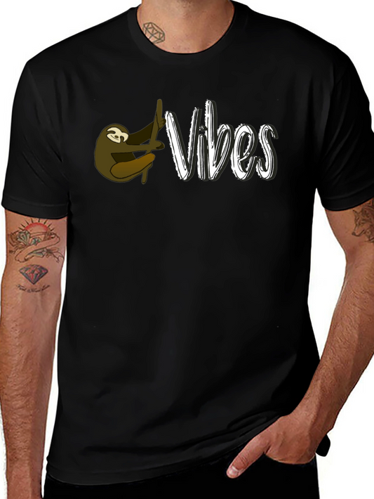 Sloth Vibes Graphic Tee - Relaxed Style
