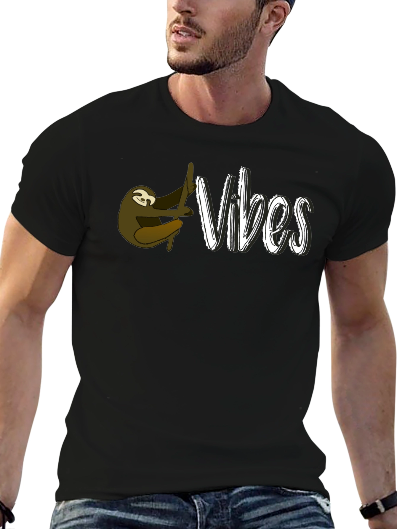 Sloth Vibes Graphic Tee - Relaxed Style