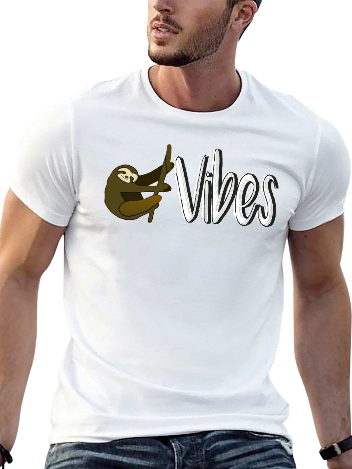 Sloth Vibes Graphic Tee - Relaxed Style