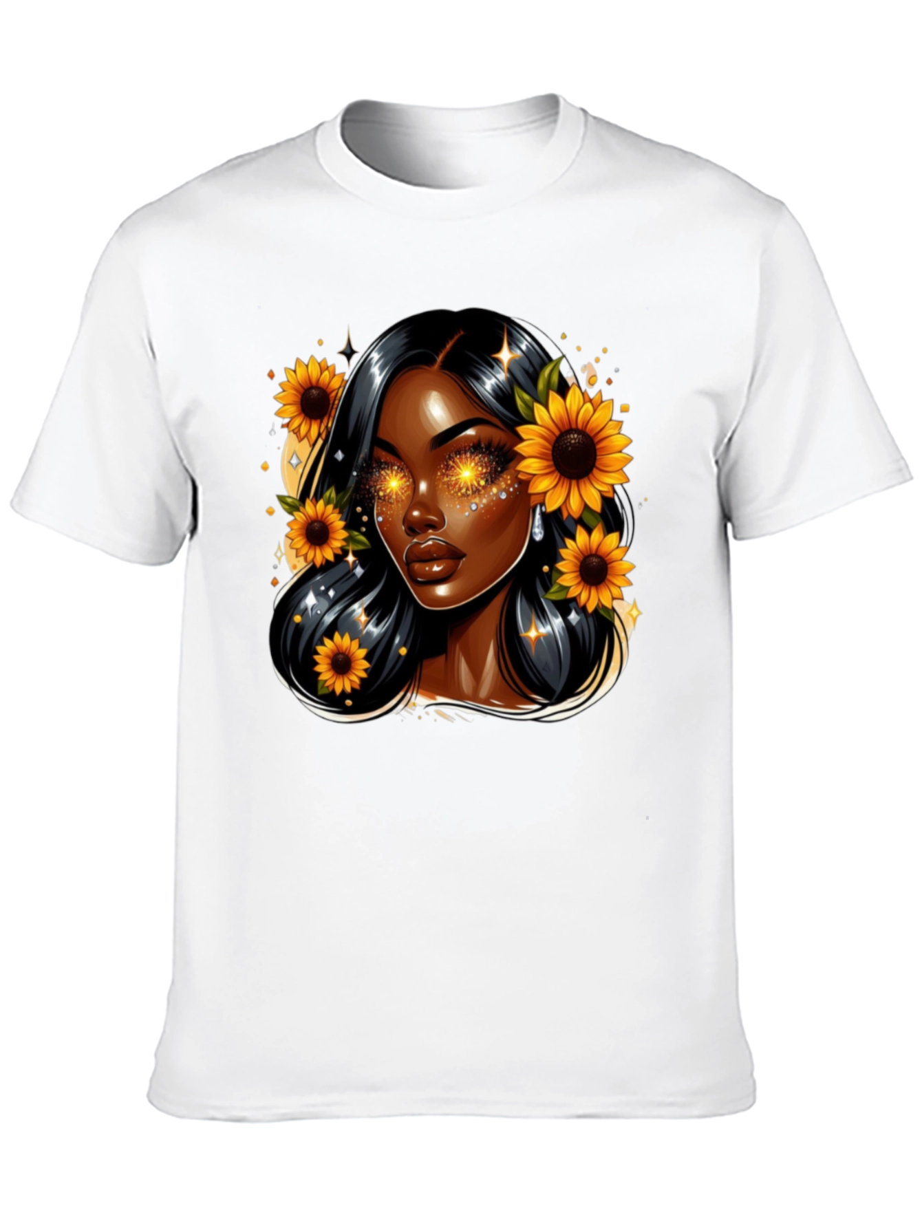 Sunflower Goddess Black T-Shirt