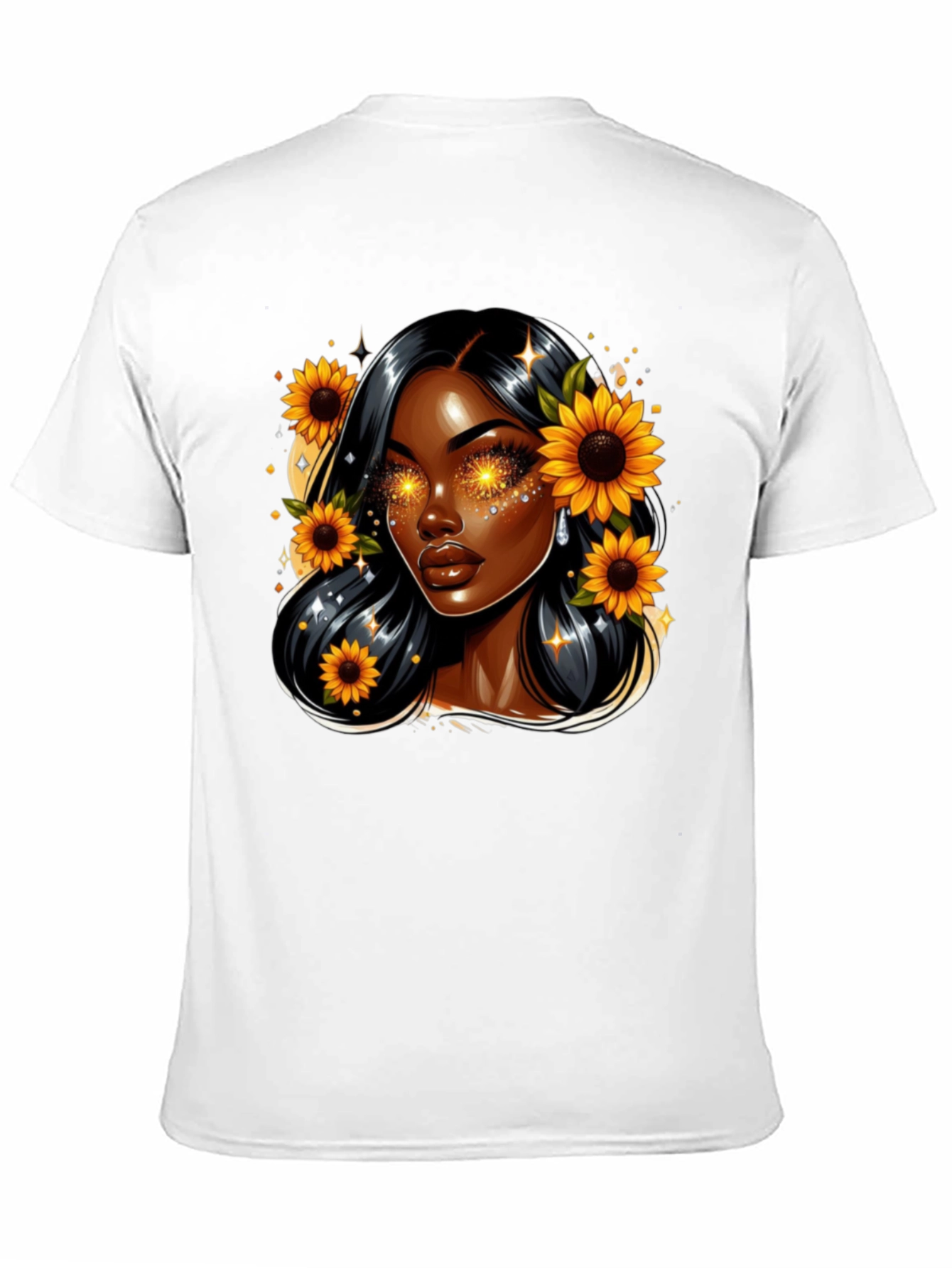 Sunflower Goddess Black T-Shirt