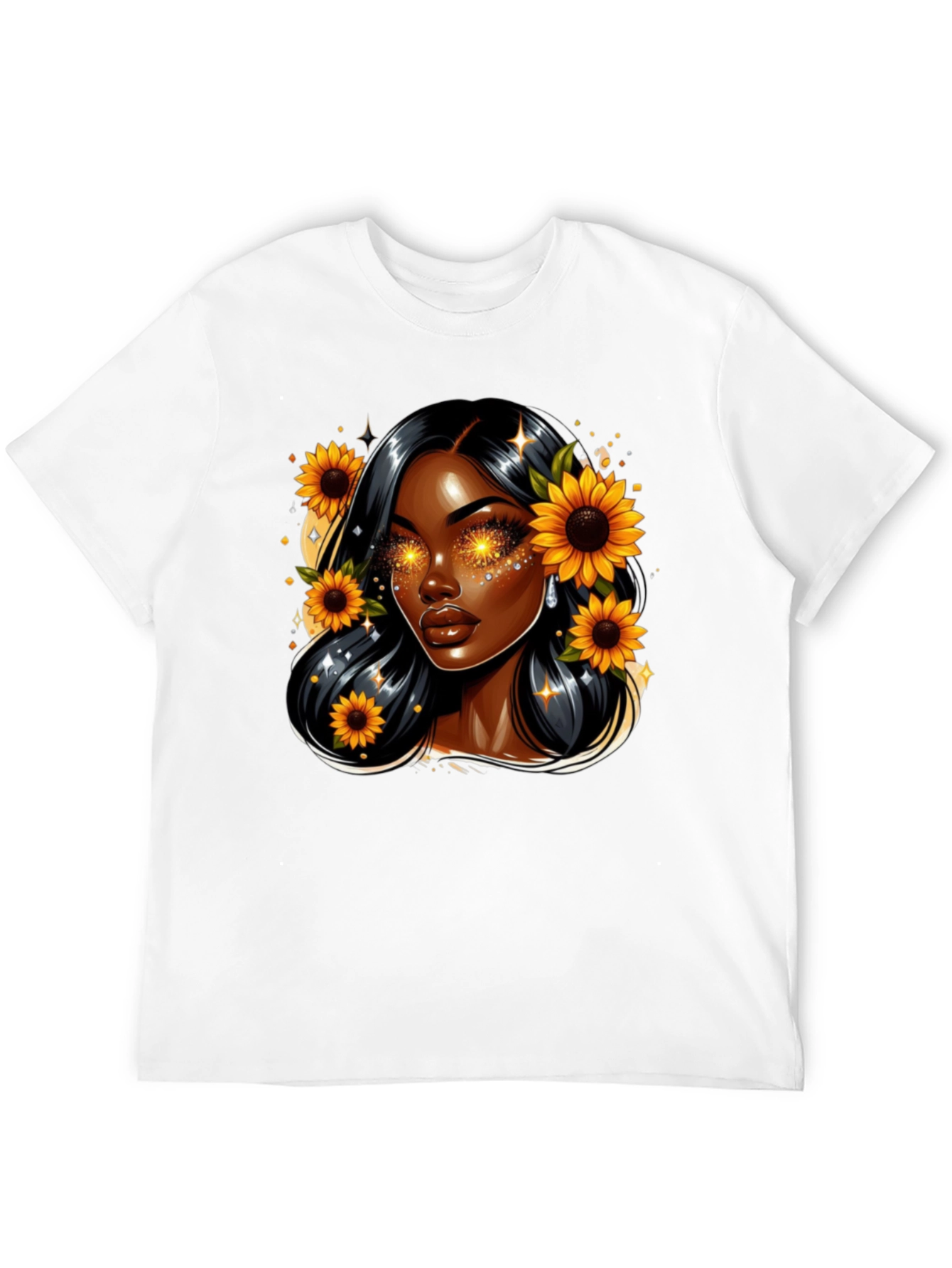 Sunflower Goddess Black T-Shirt