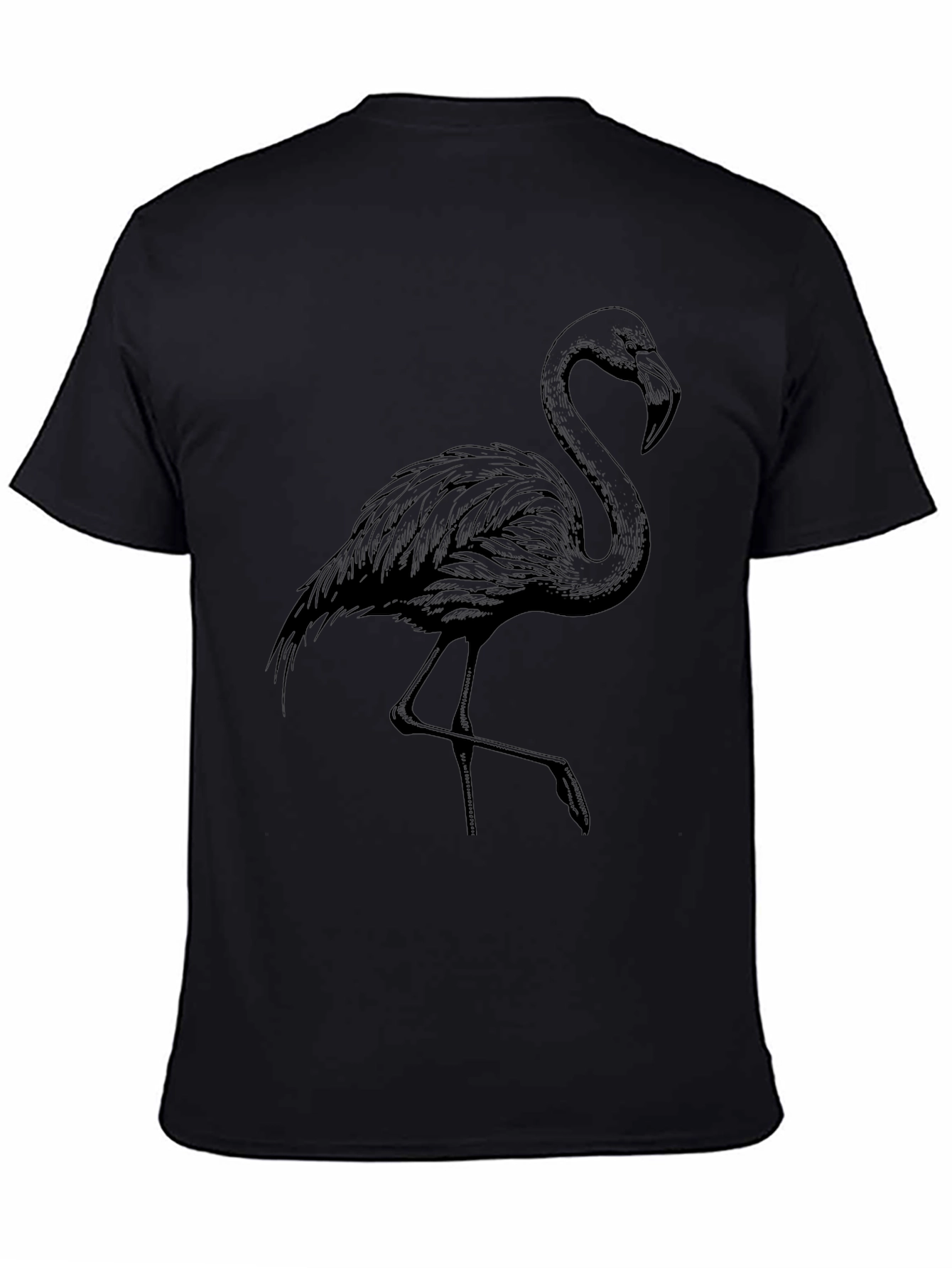 Mens Black Flamingo Graphic Tee