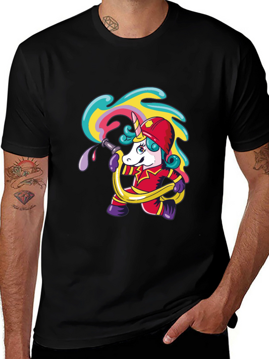 Unicorn Firefighter T-Shirt - Heroic & Humorous