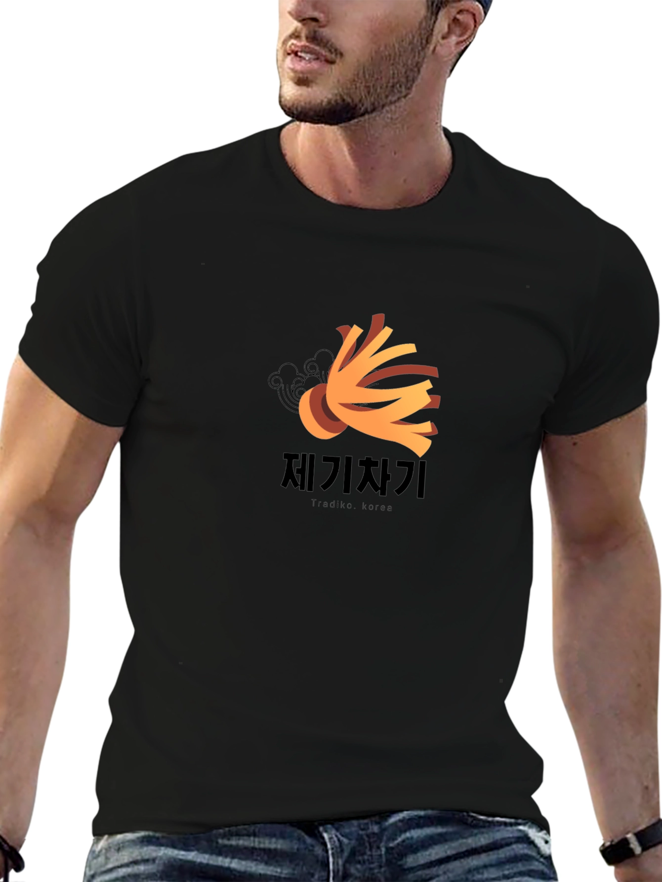 Jegi Chagi Traditional Korea Black T-Shirt
