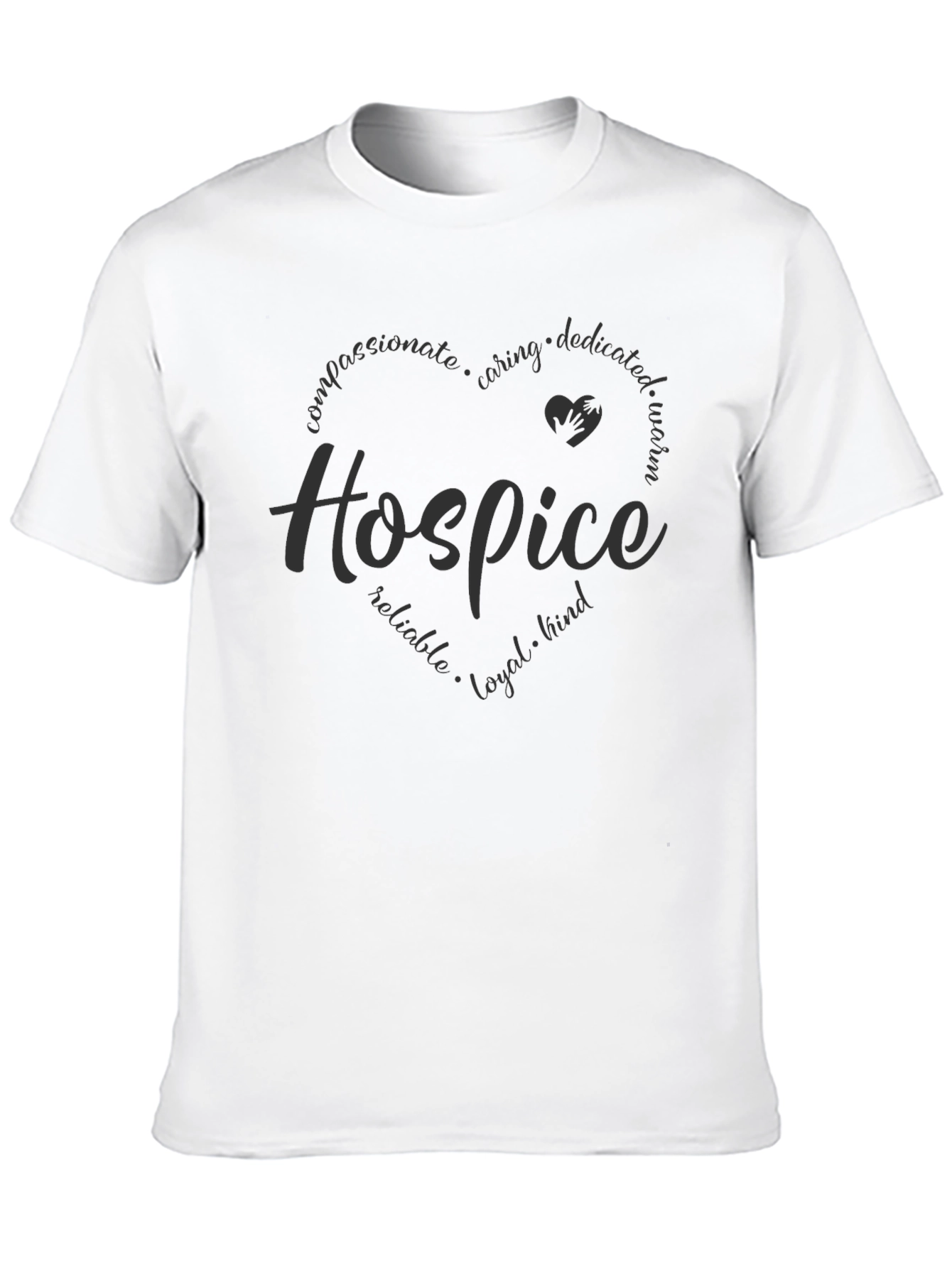 Hospice Heart Design Black T-Shirt