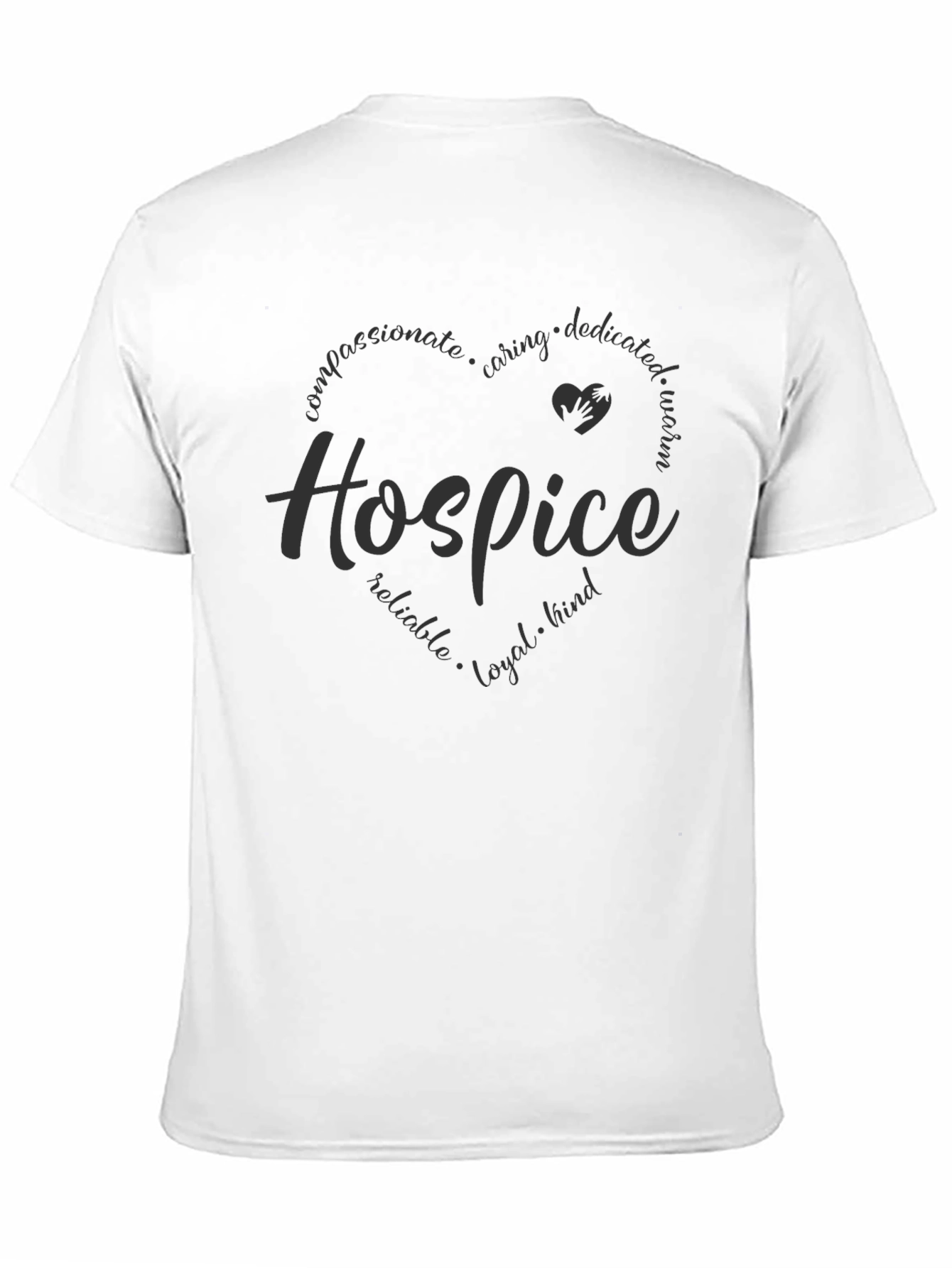 Hospice Heart Design Black T-Shirt