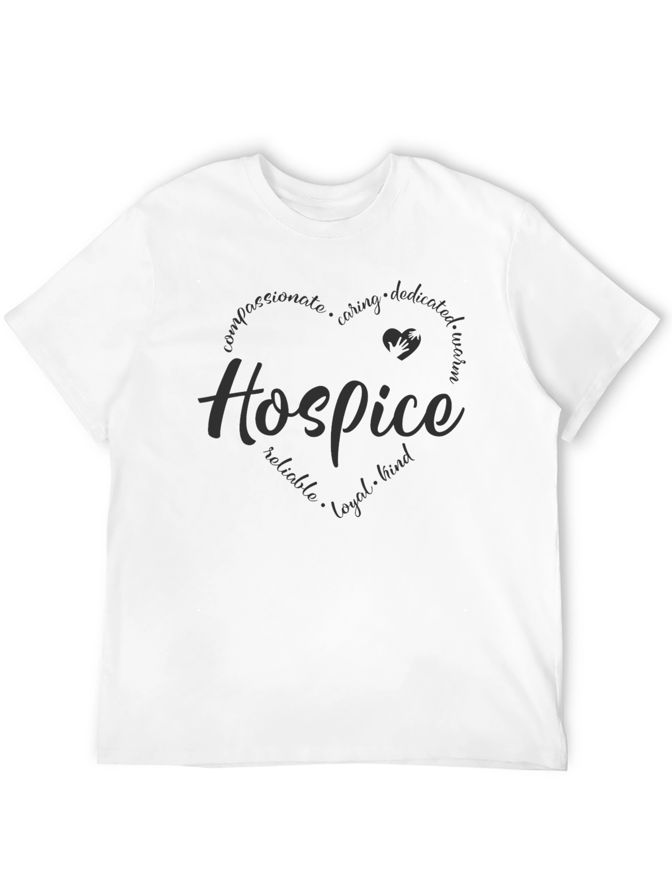 Hospice Heart Design Black T-Shirt
