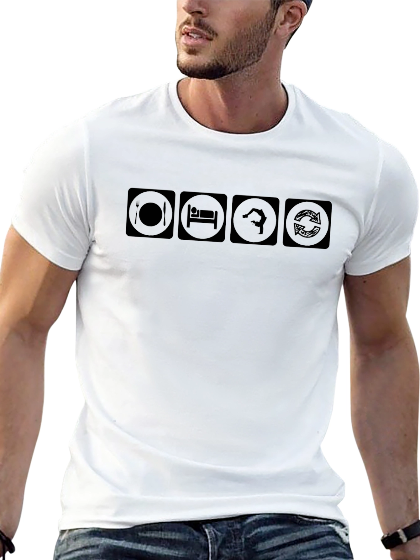 Eat Sleep Dance Repeat Black Graphic T-Shirt