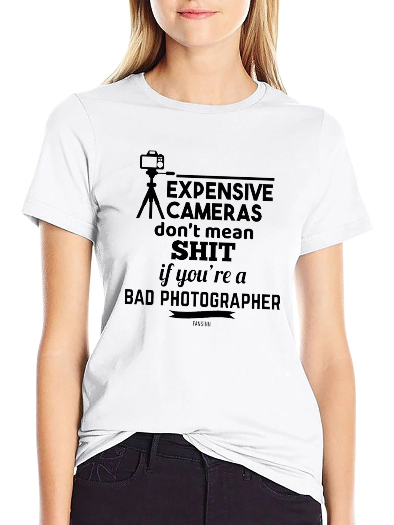 Photographer Humor T-Shirt: Expensive Cameras Dont Mean...