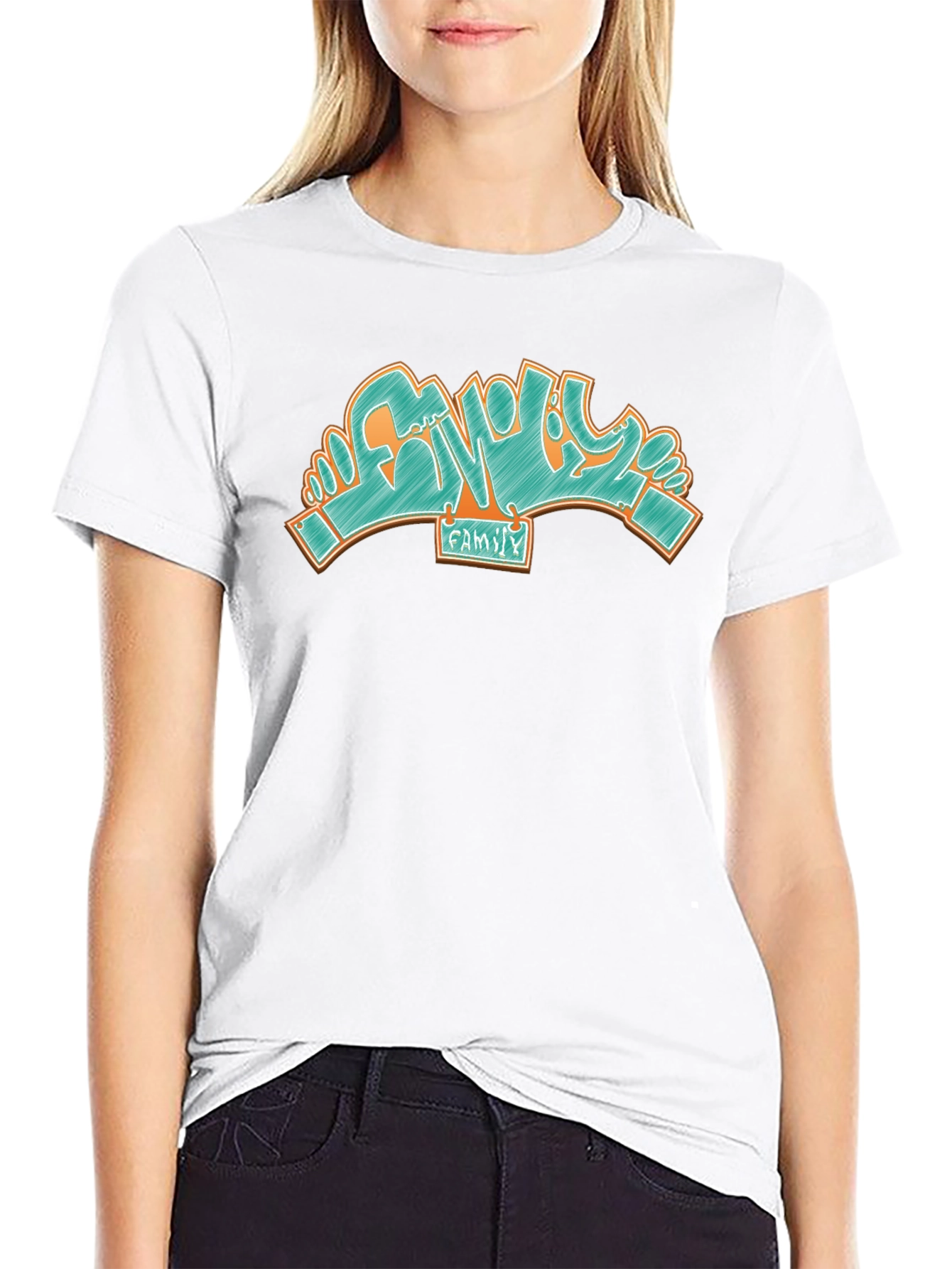 Family Graffiti T-Shirt - Stylish Black Tee