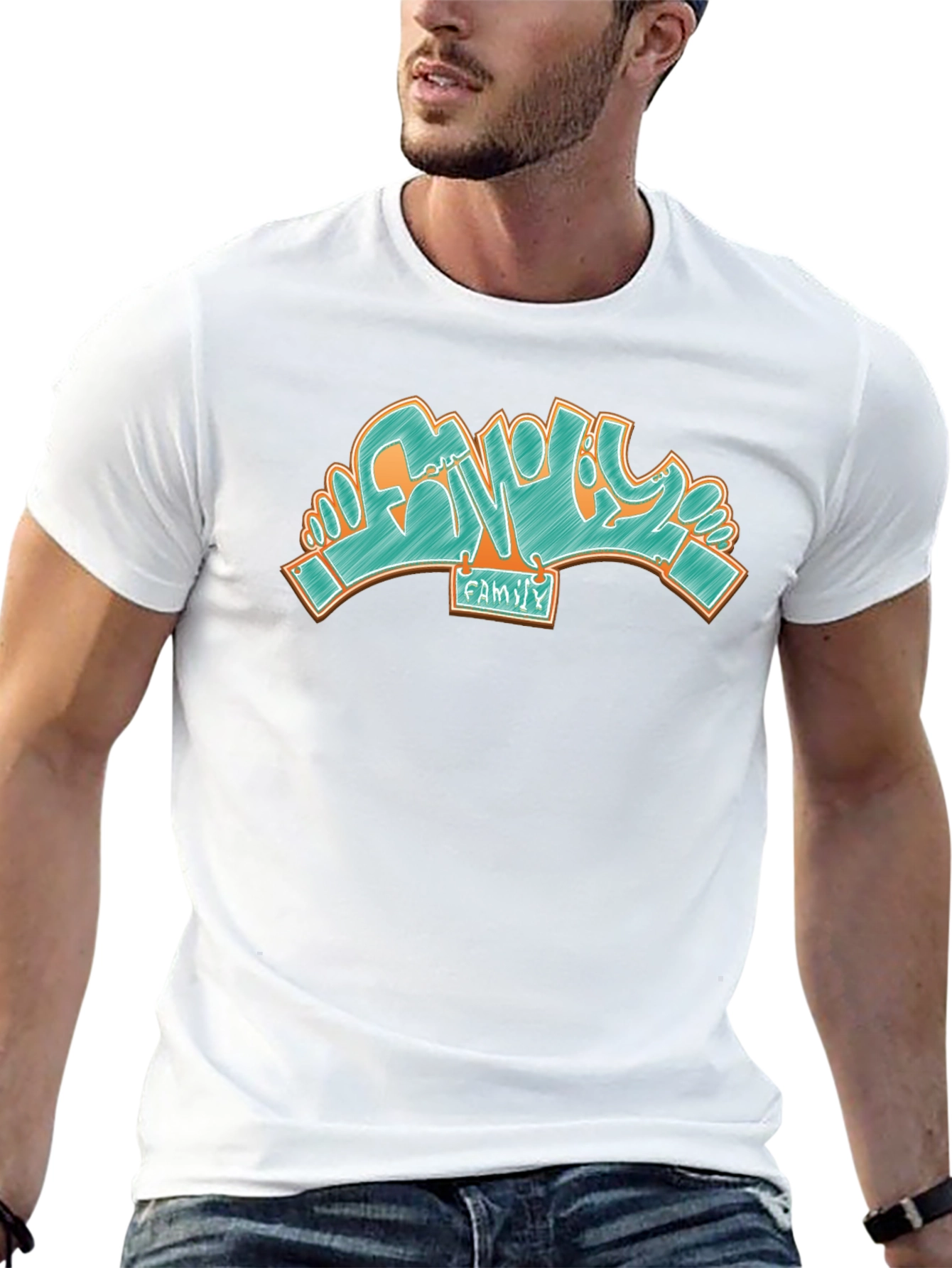 Family Graffiti T-Shirt - Stylish Black Tee