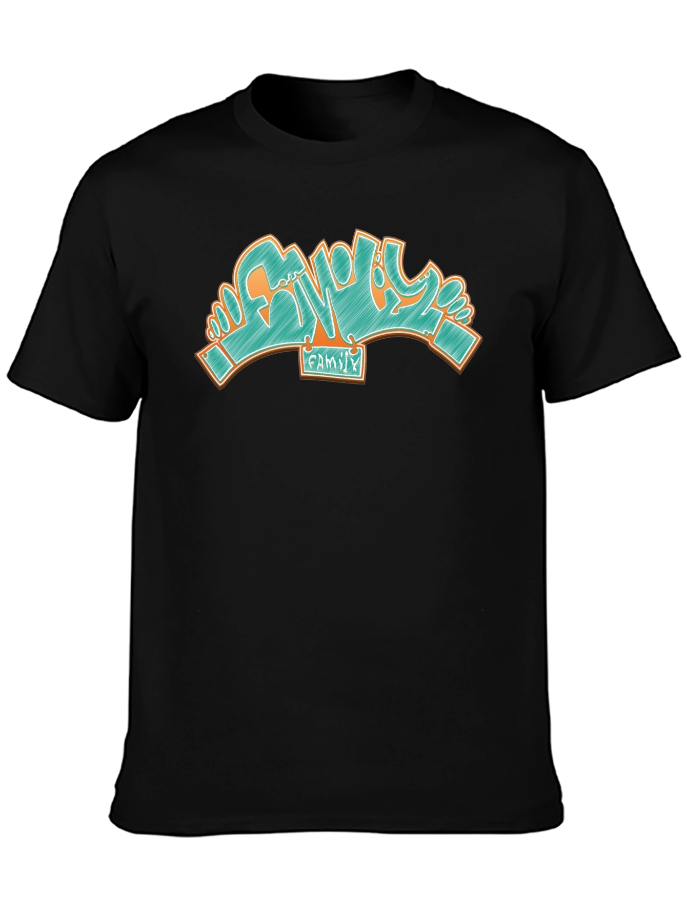 Family Graffiti T-Shirt - Stylish Black Tee