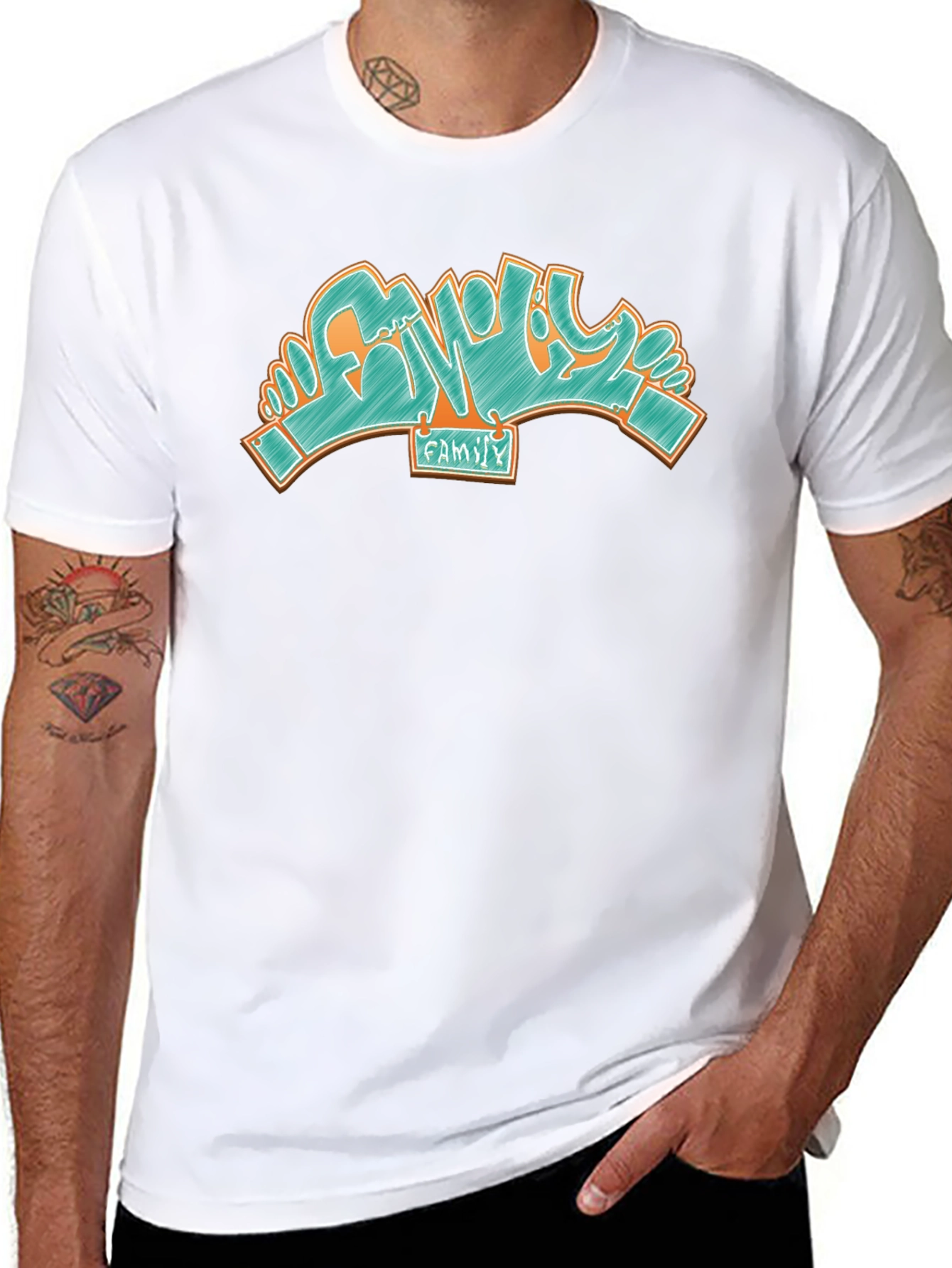 Family Graffiti T-Shirt - Stylish Black Tee