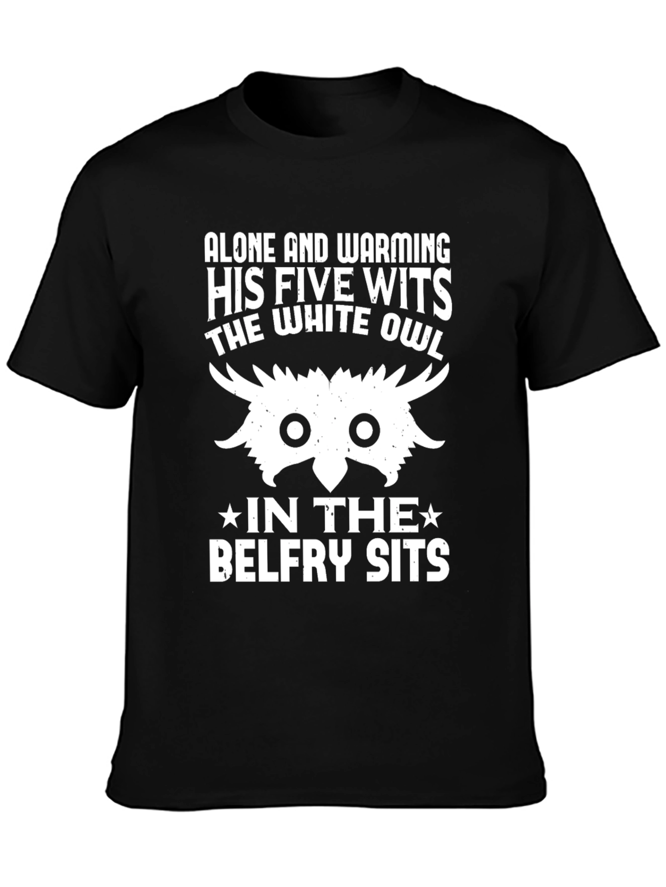 Alone Owl Graphic Tee - Black