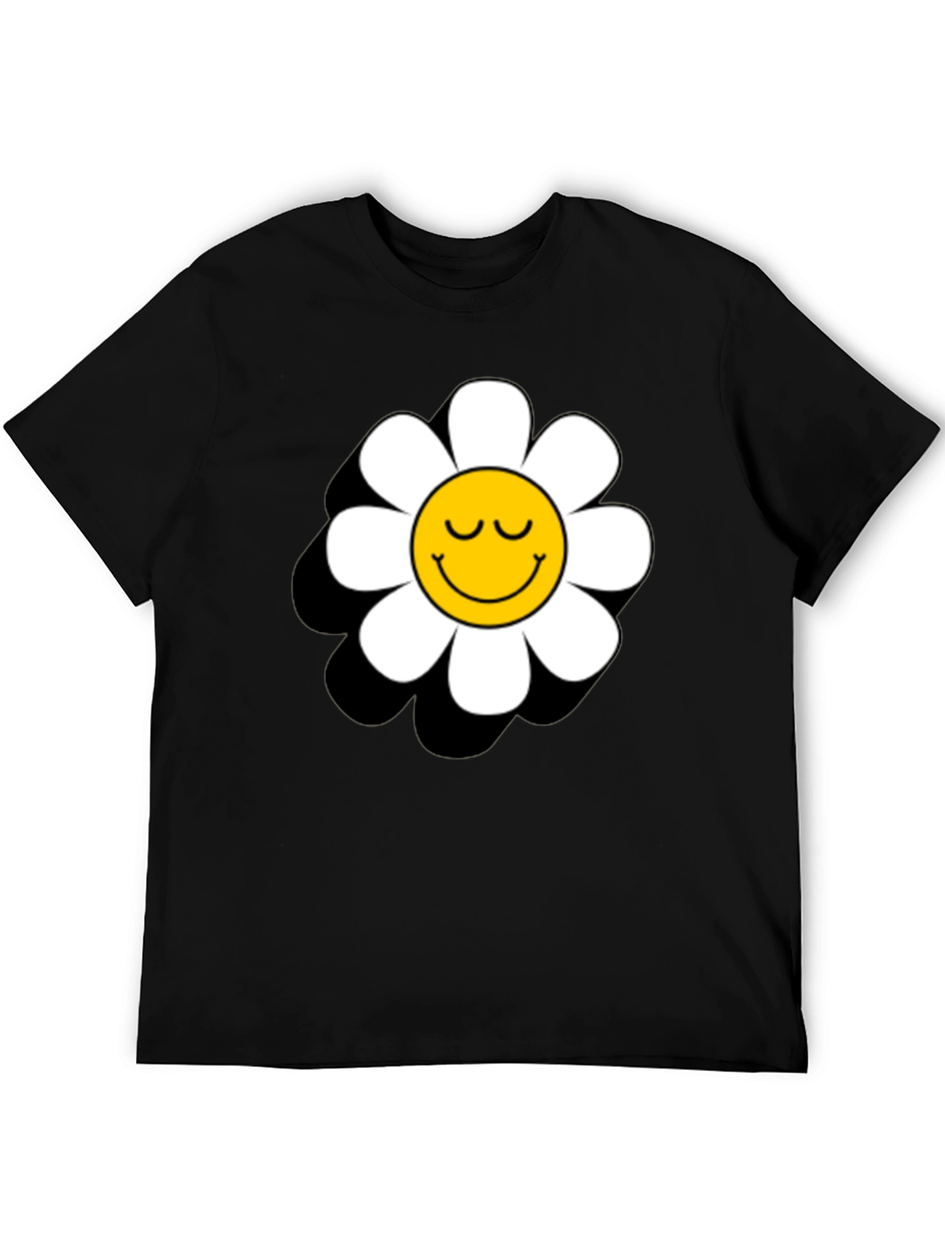 Daisy Flower Smiley Face Graphic T-Shirt