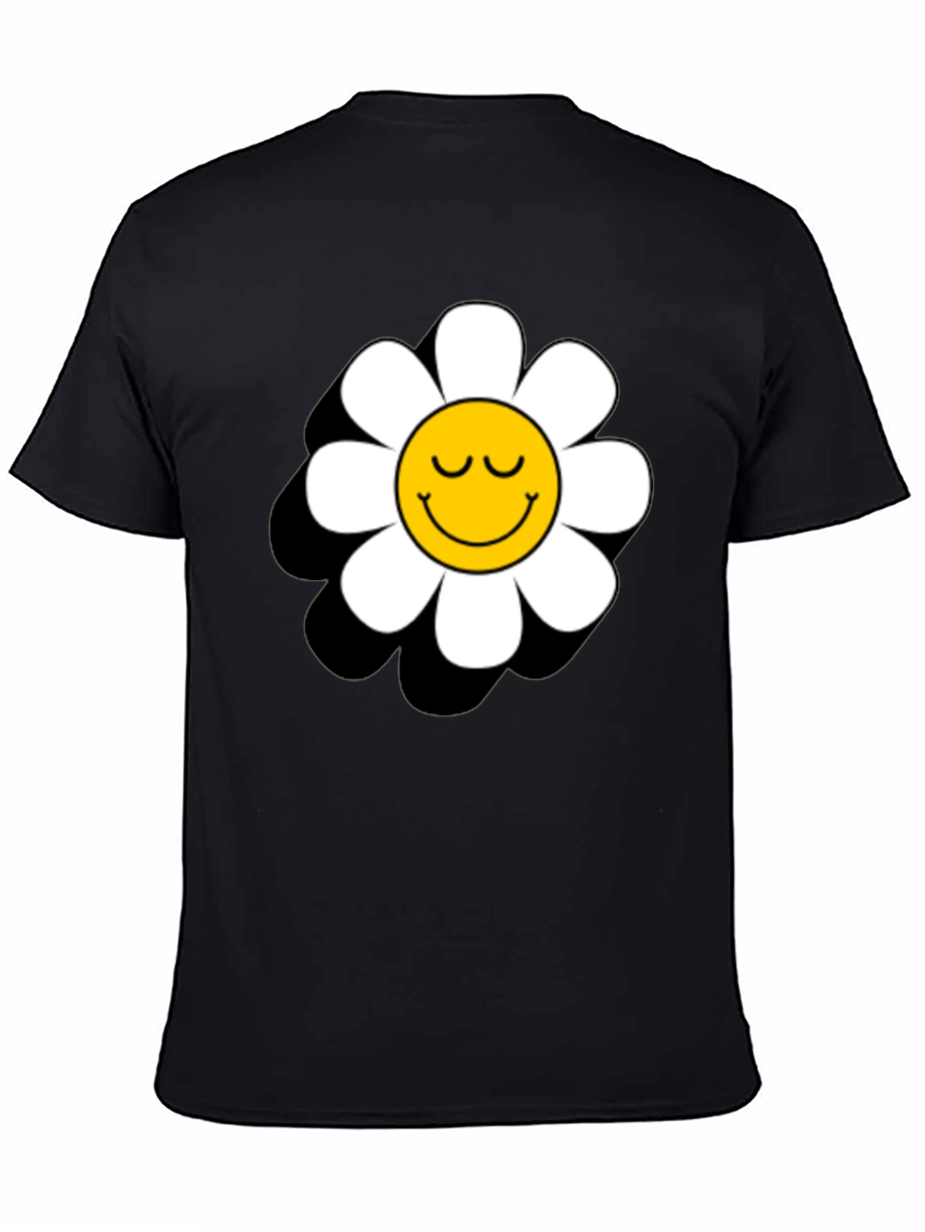 Daisy Flower Smiley Face Graphic T-Shirt